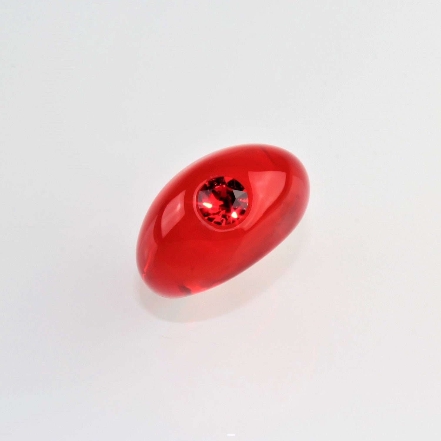 Bague "Solitaire" rouge vif