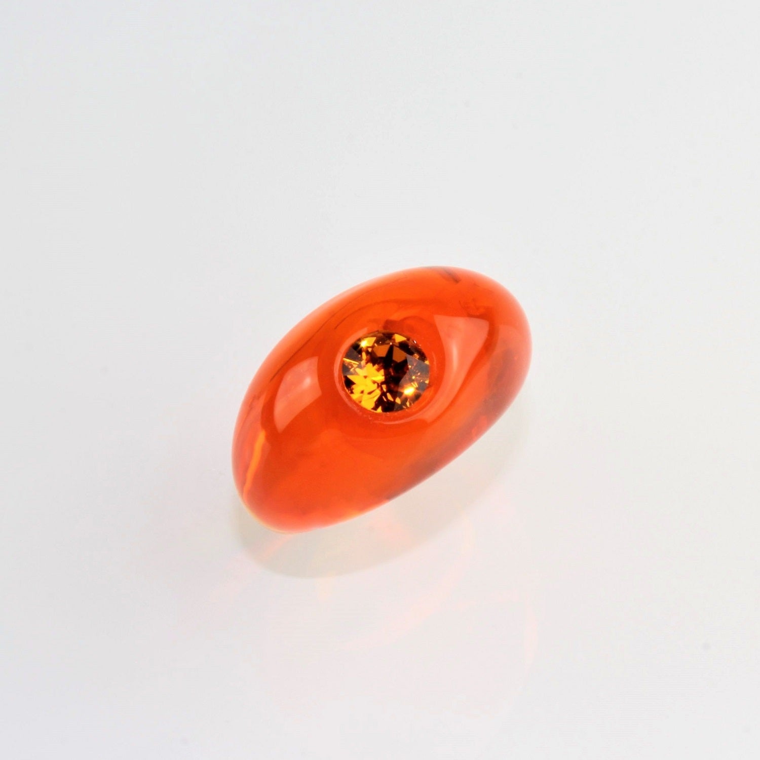 Anello "solitario" con camelia