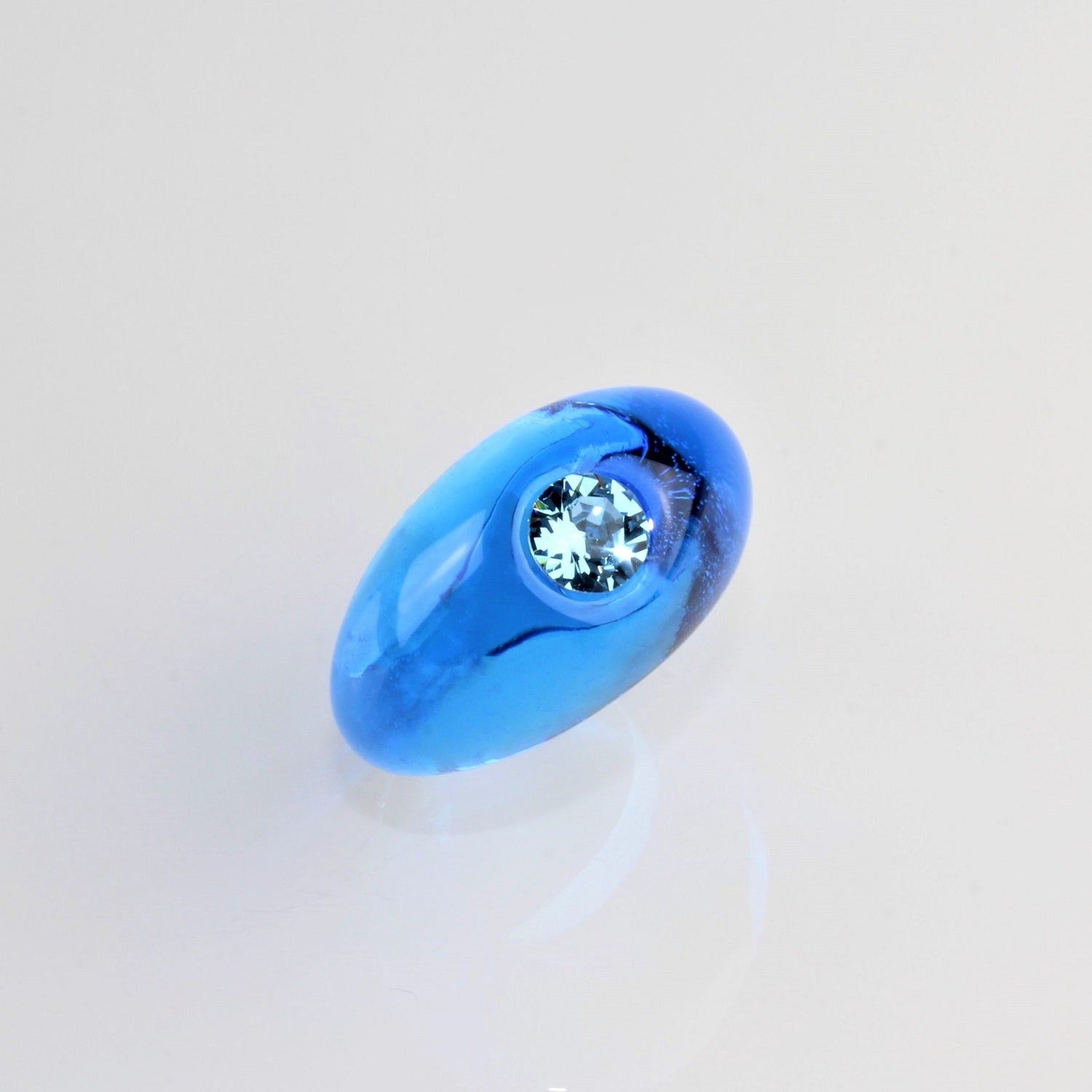 Bague "Solitaire" turquoise-bleu