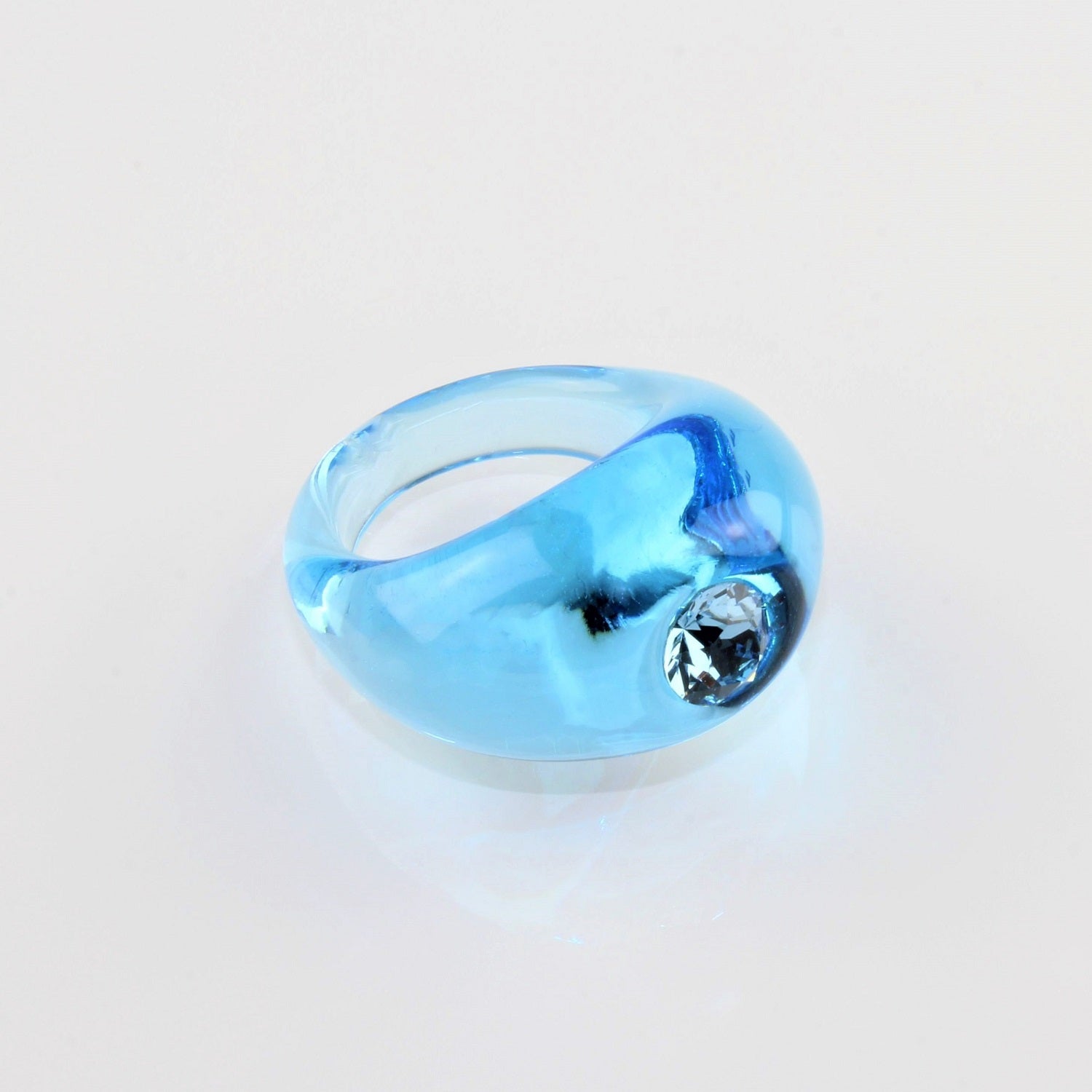 Bague "Solitaire" bleu glacier