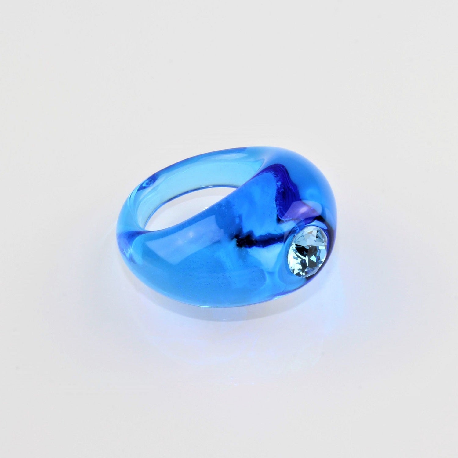Bague "Solitaire" turquoise-bleu