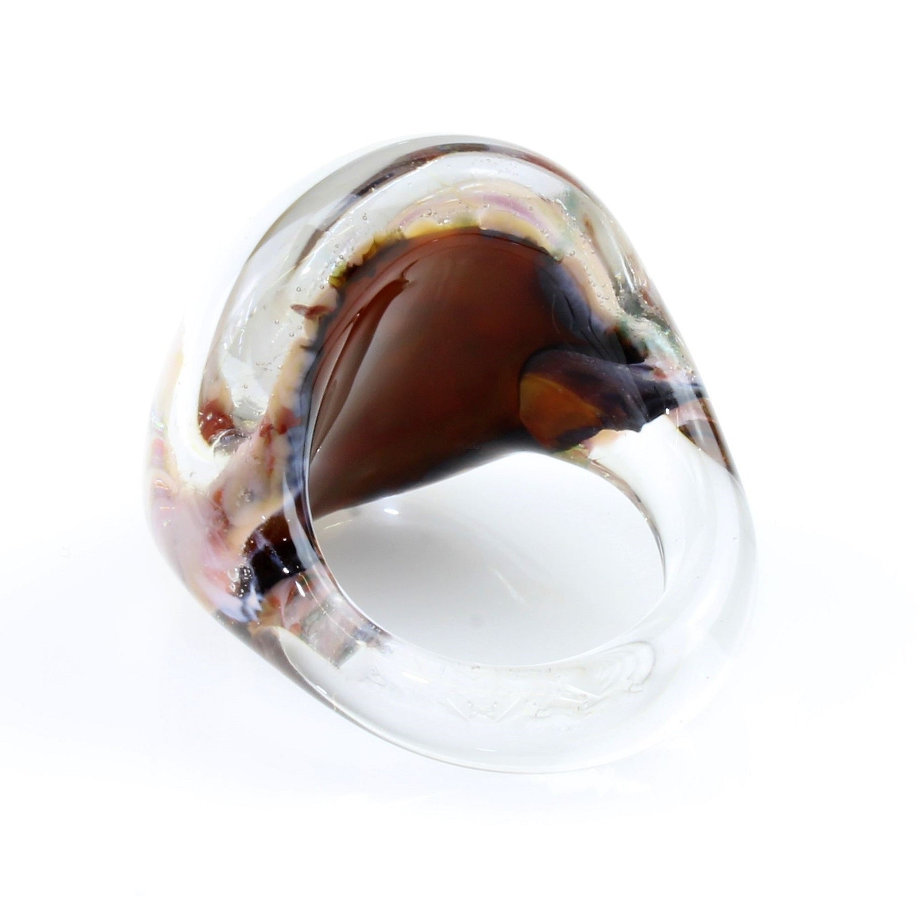 Anello "Madame" Rose" marrone marmorizzato