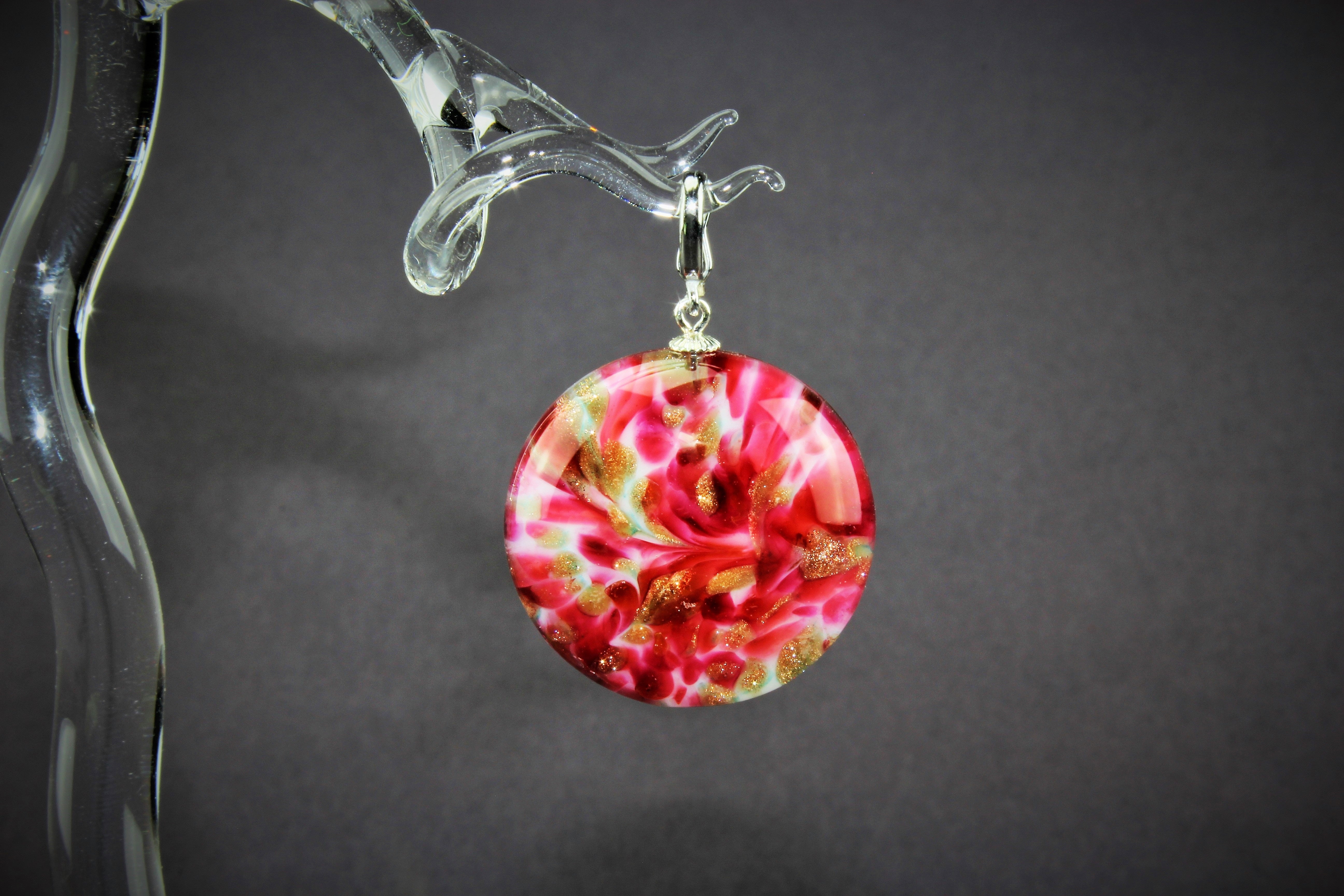 Pendentif "Moon" rose , argent 925/000 rhodié