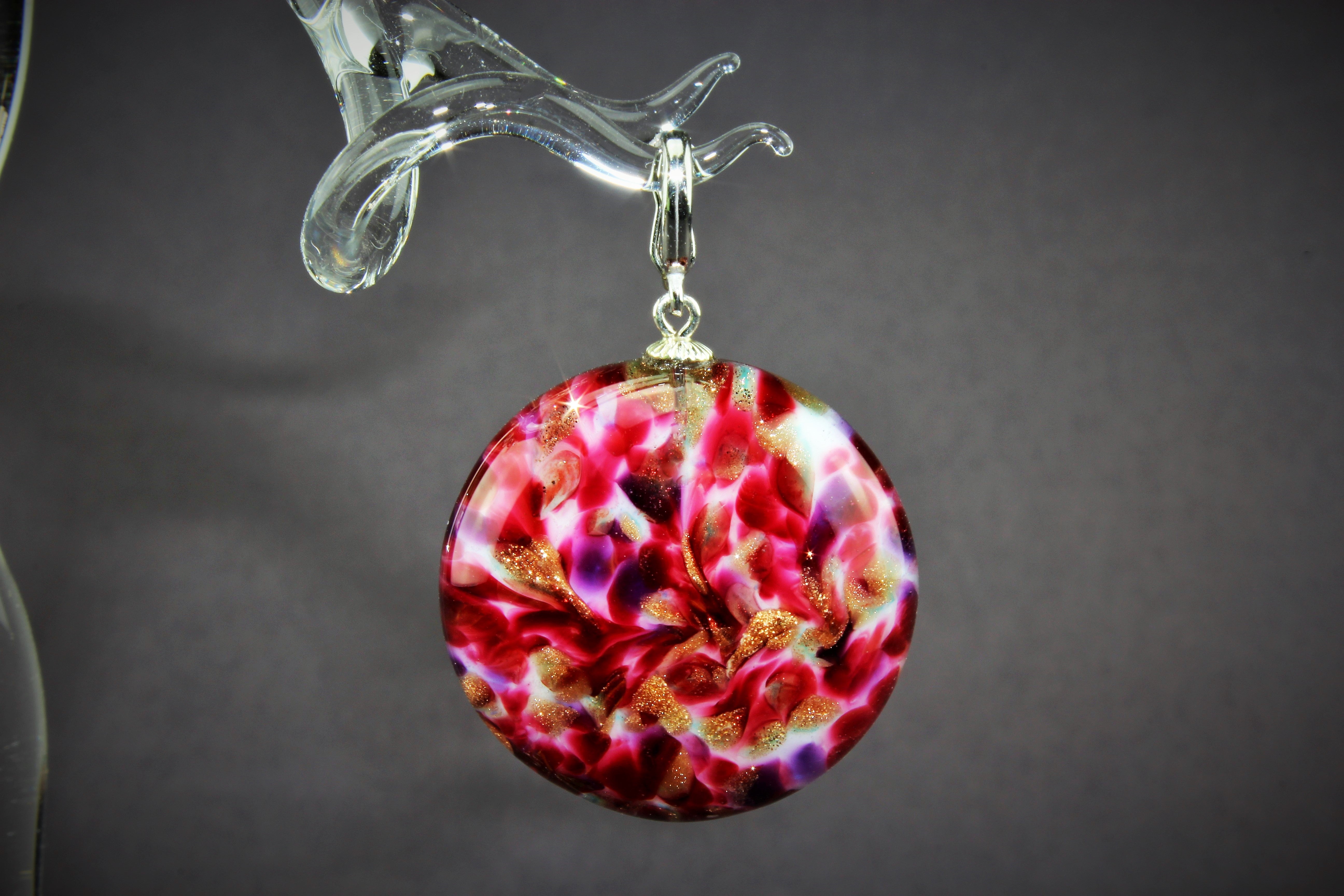 Pendentif "Moon" pourpre, argent 925/000 rhodié