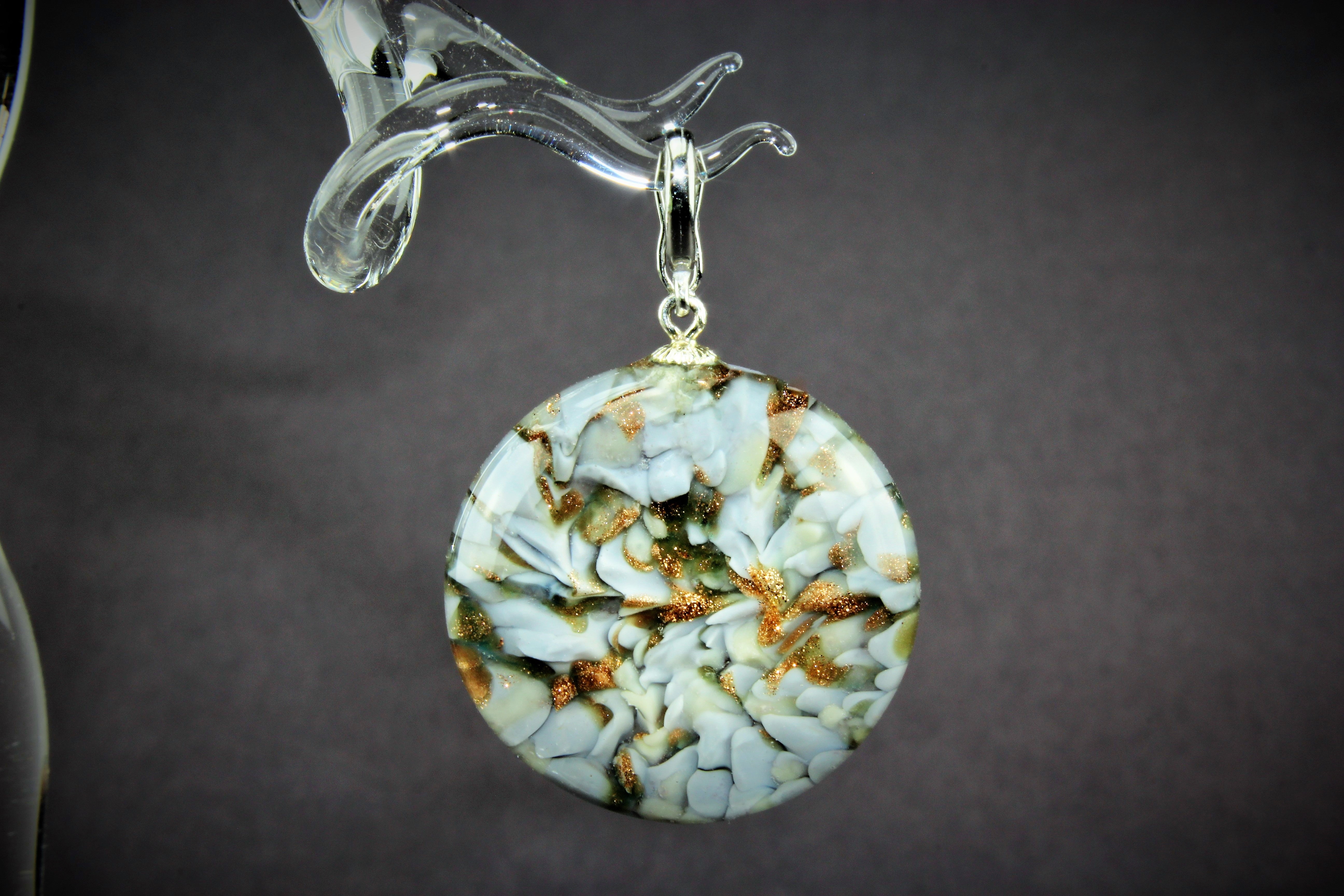 Pendentif "Moon" gris argenté, argent 925/000 rhodié