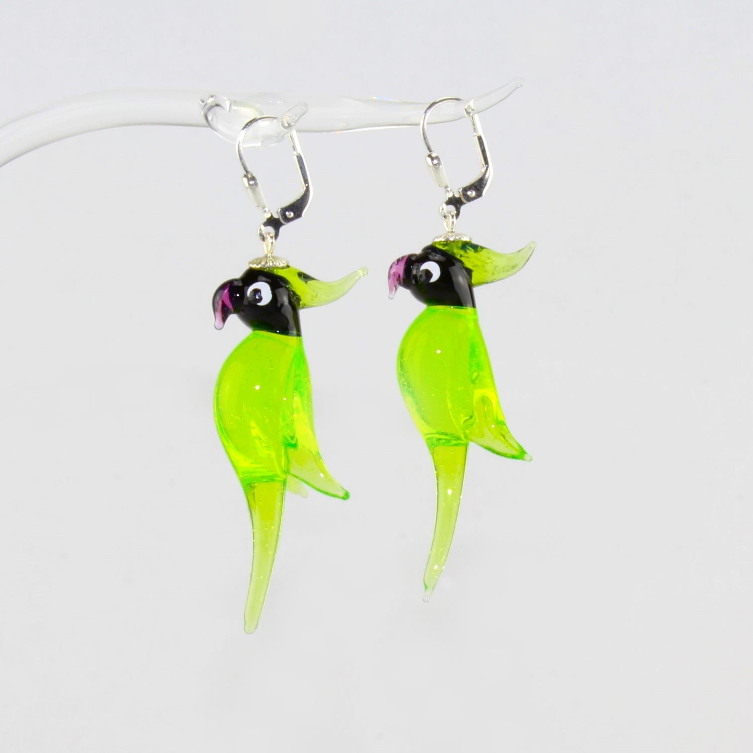 Boucles d'oreilles "Perroquet néo