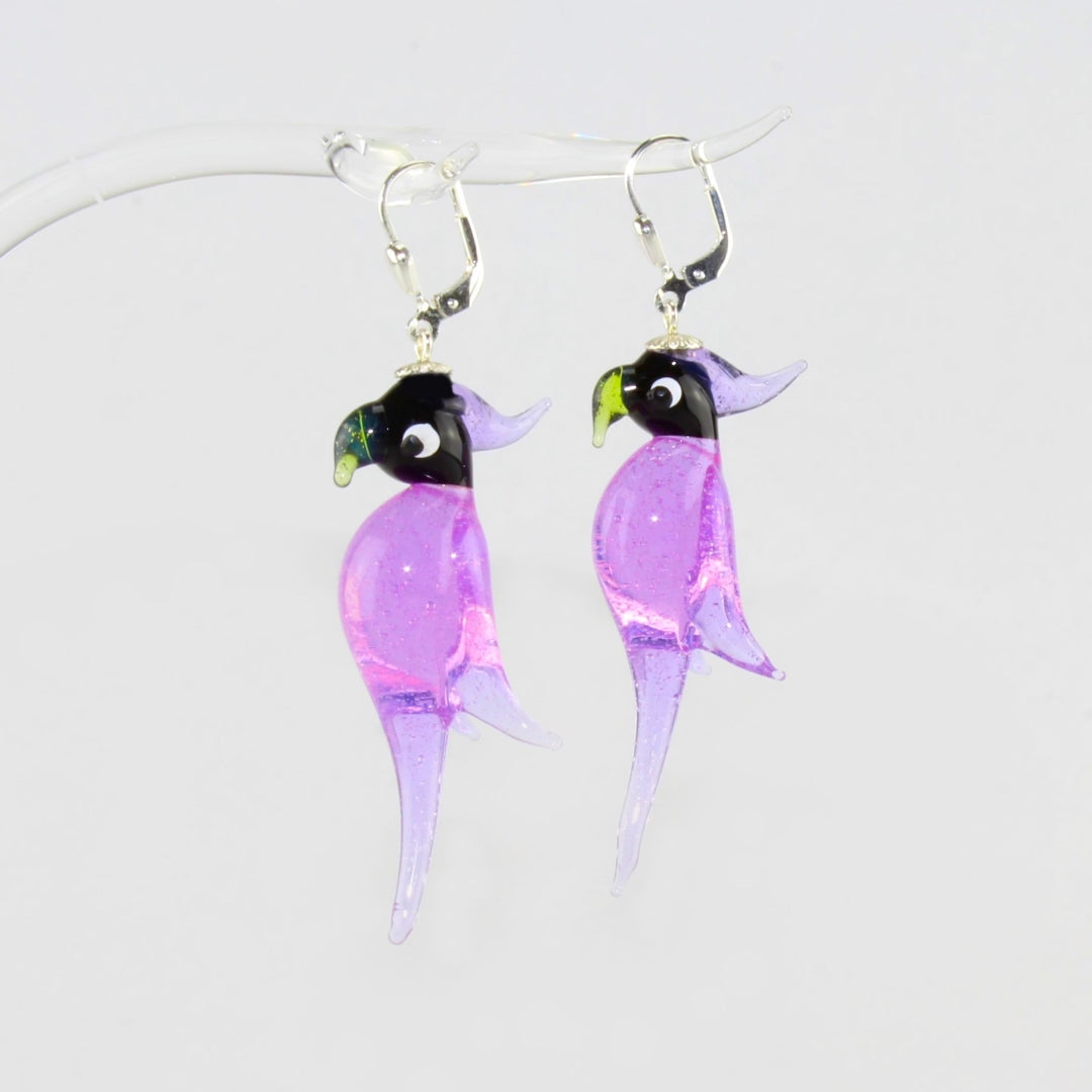 Boucles d'oreilles "Perroquet néo