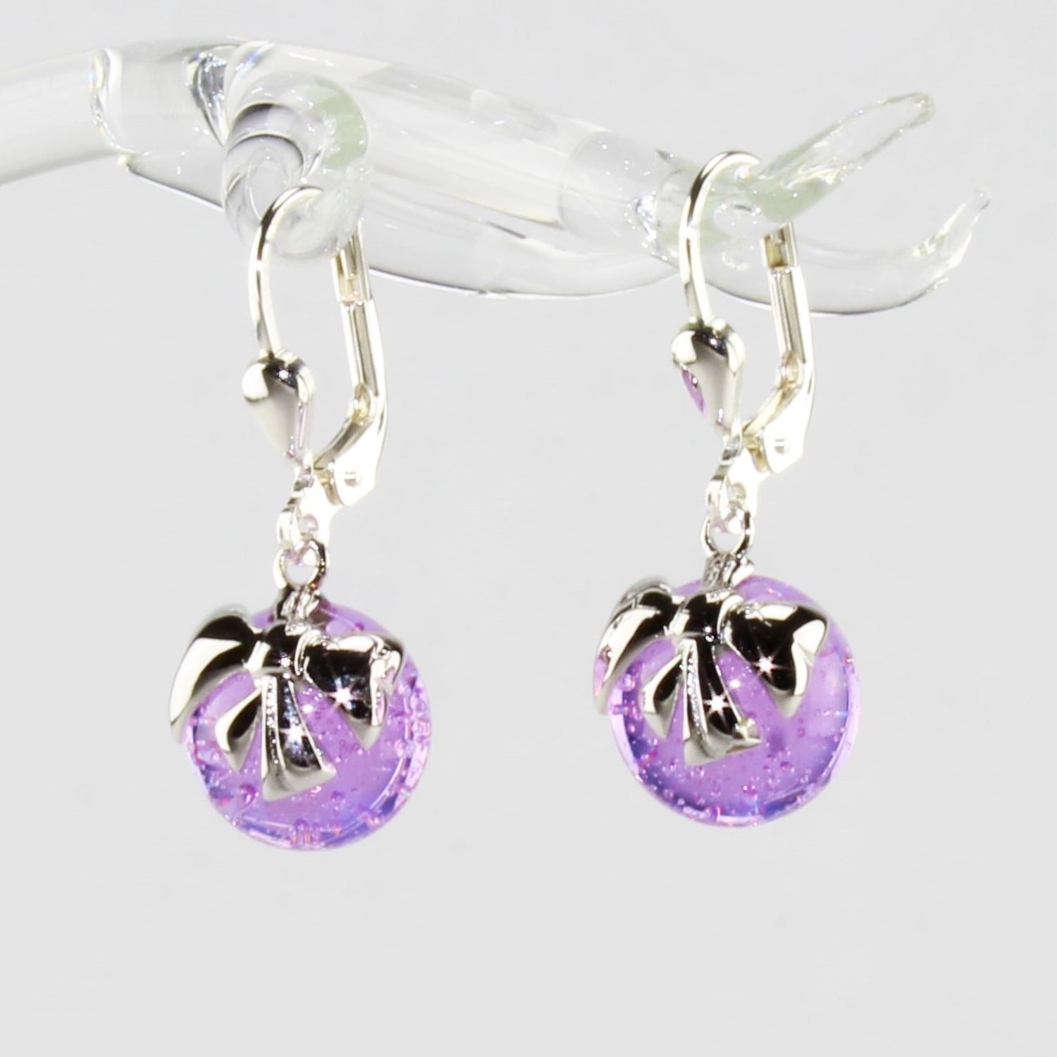 Boucles d'oreilles Boule néon avec noeud