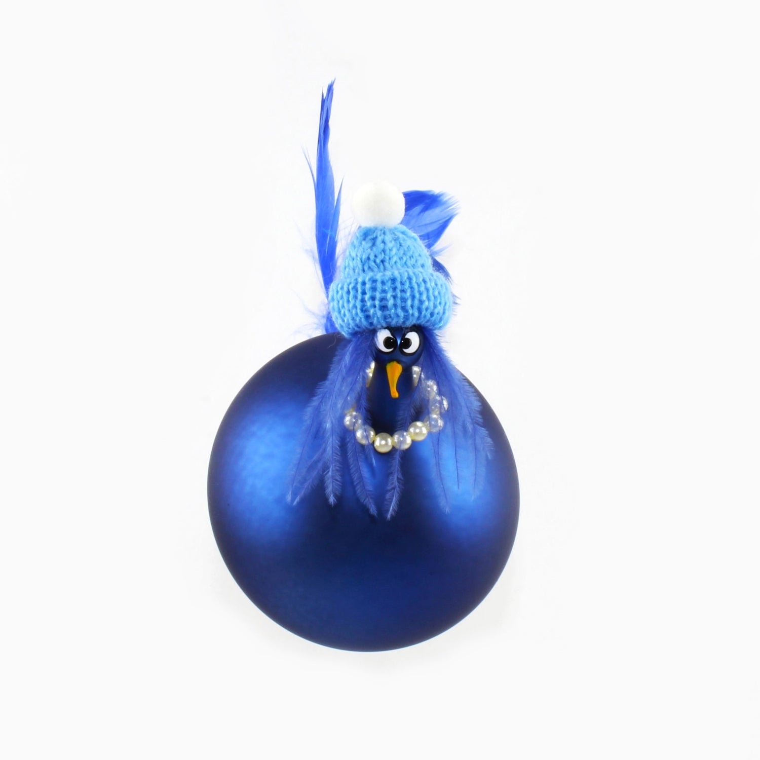 Poulet avec collier de perles, coloré, mat suspendu