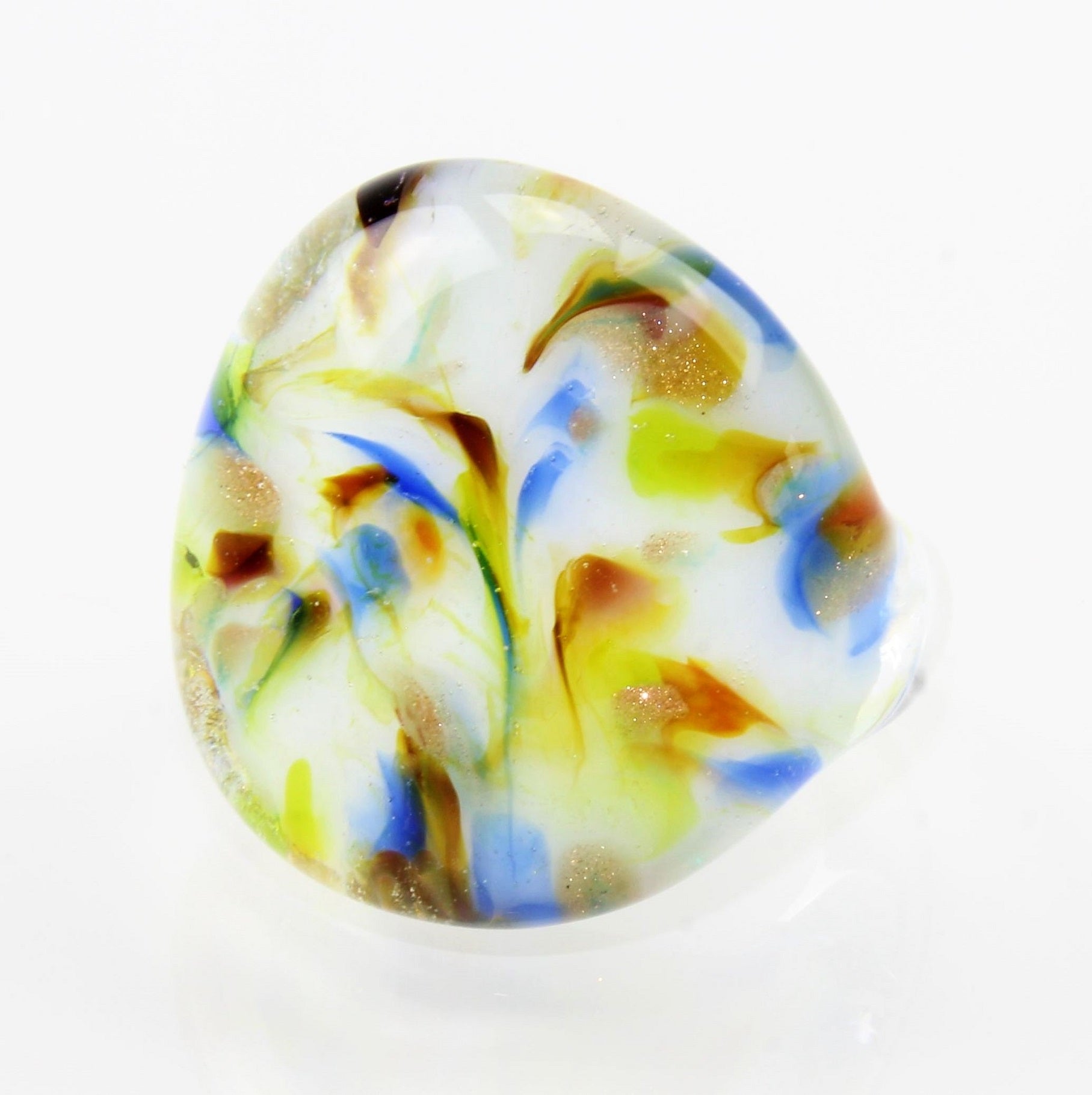 Anello "Madame" blu-verde marmorizzato