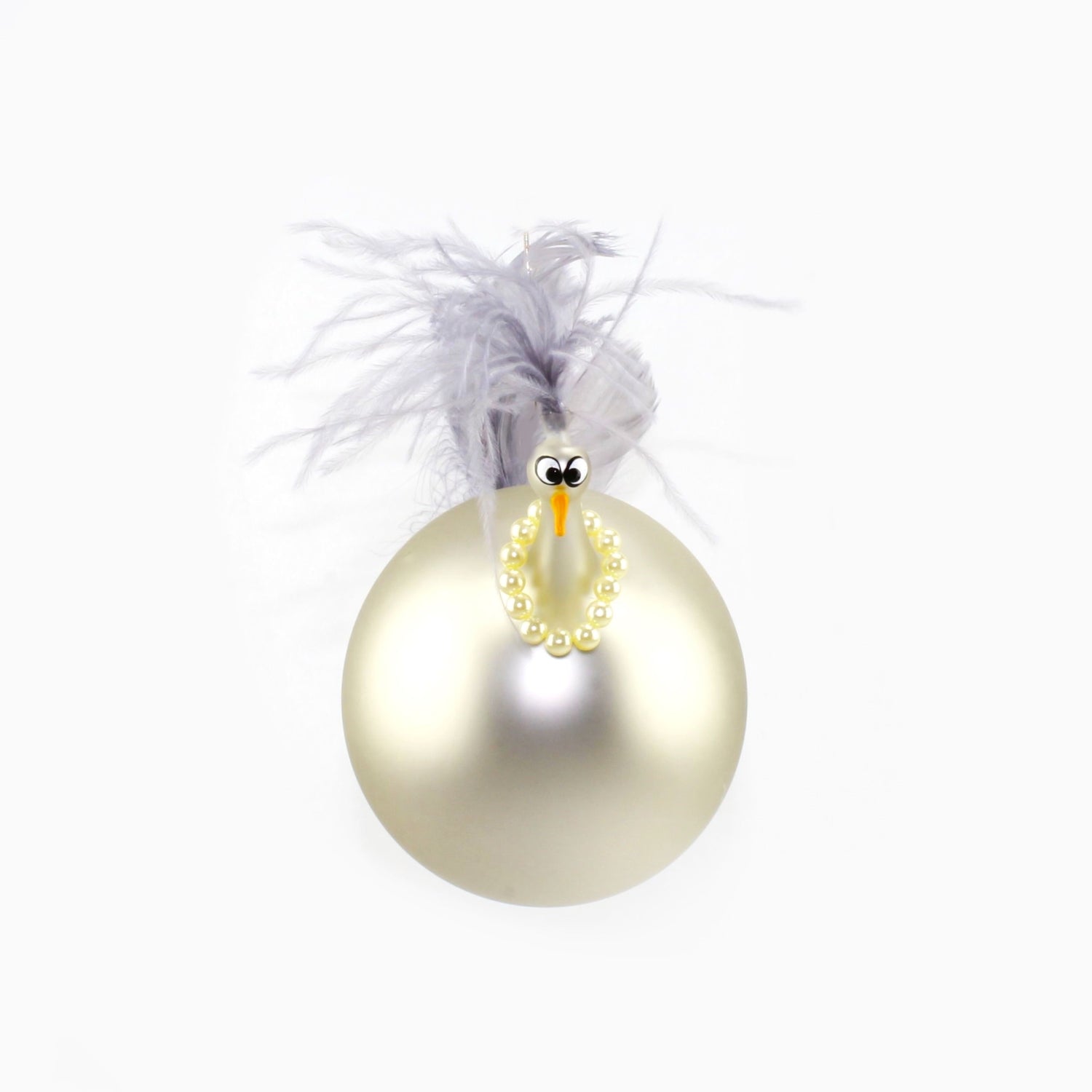 Poulet avec collier de perles, coloré, mat suspendu