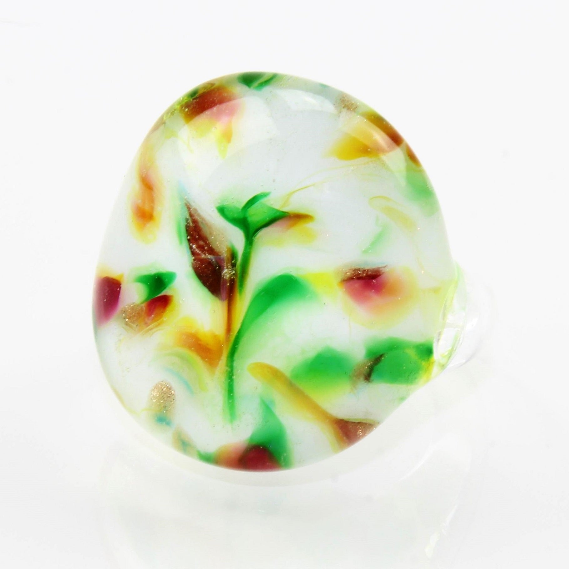 Madame" ring fir green-wine red marbled
