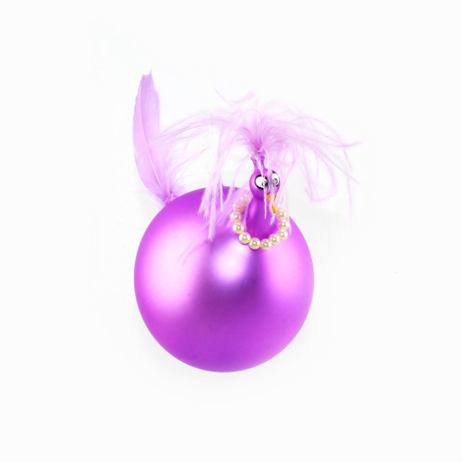 Poulet avec collier de perles, coloré, mat suspendu