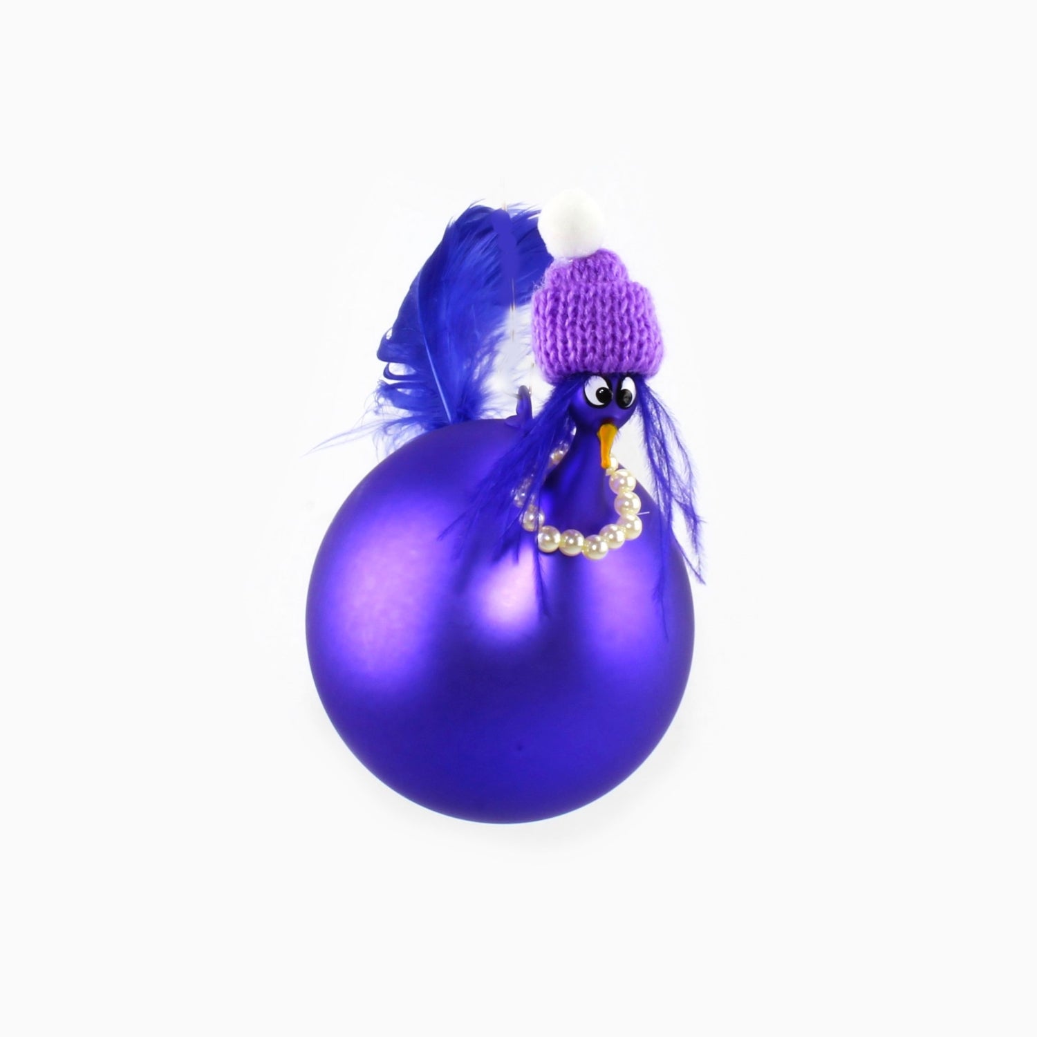 Poulet avec collier de perles, coloré, mat suspendu