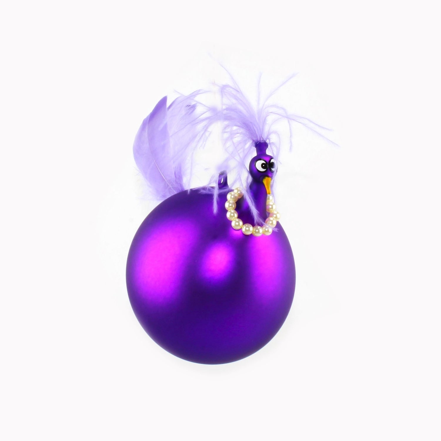 Poulet avec collier de perles, coloré, mat suspendu