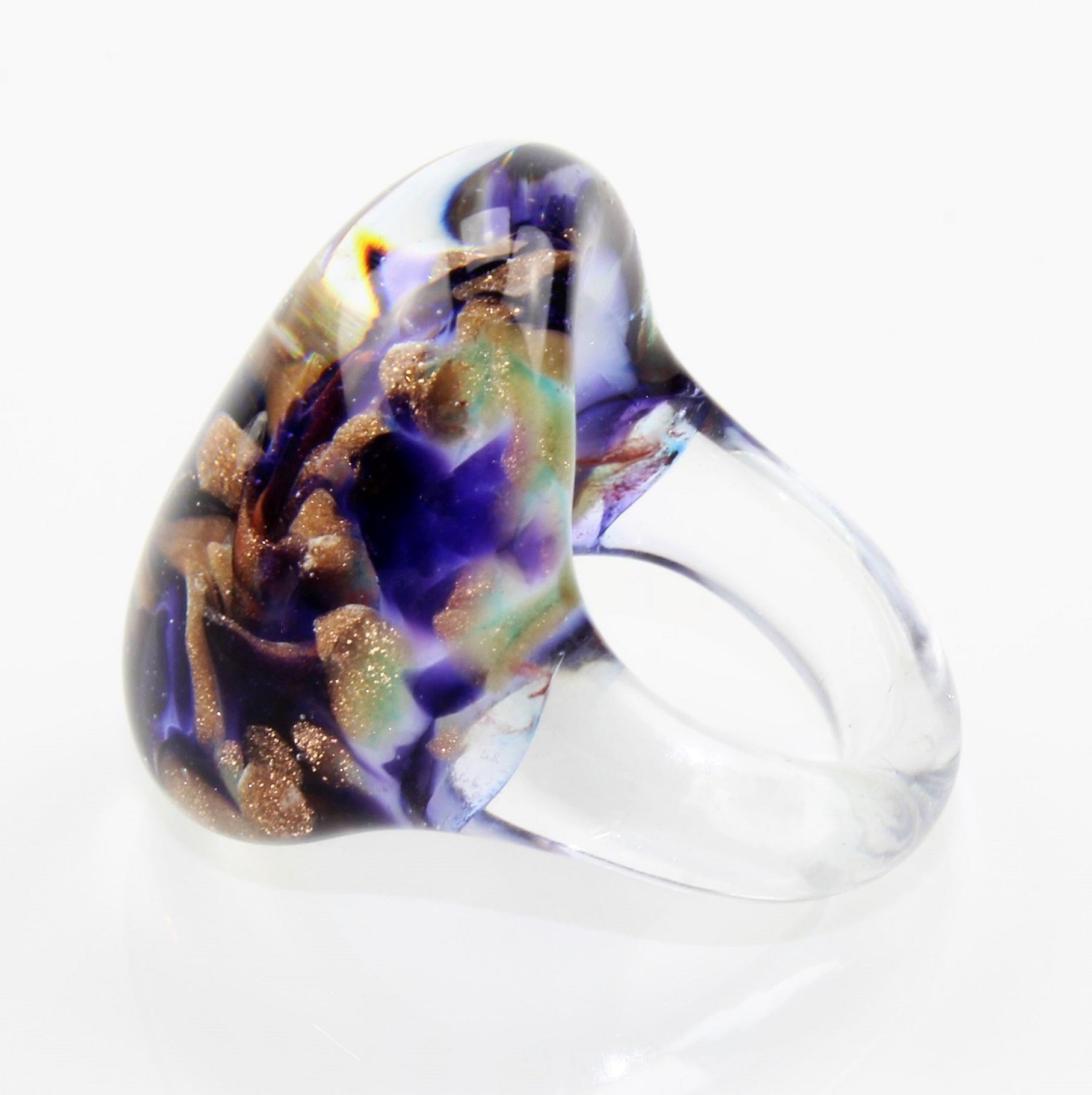 Madame" ring violet blue marbled