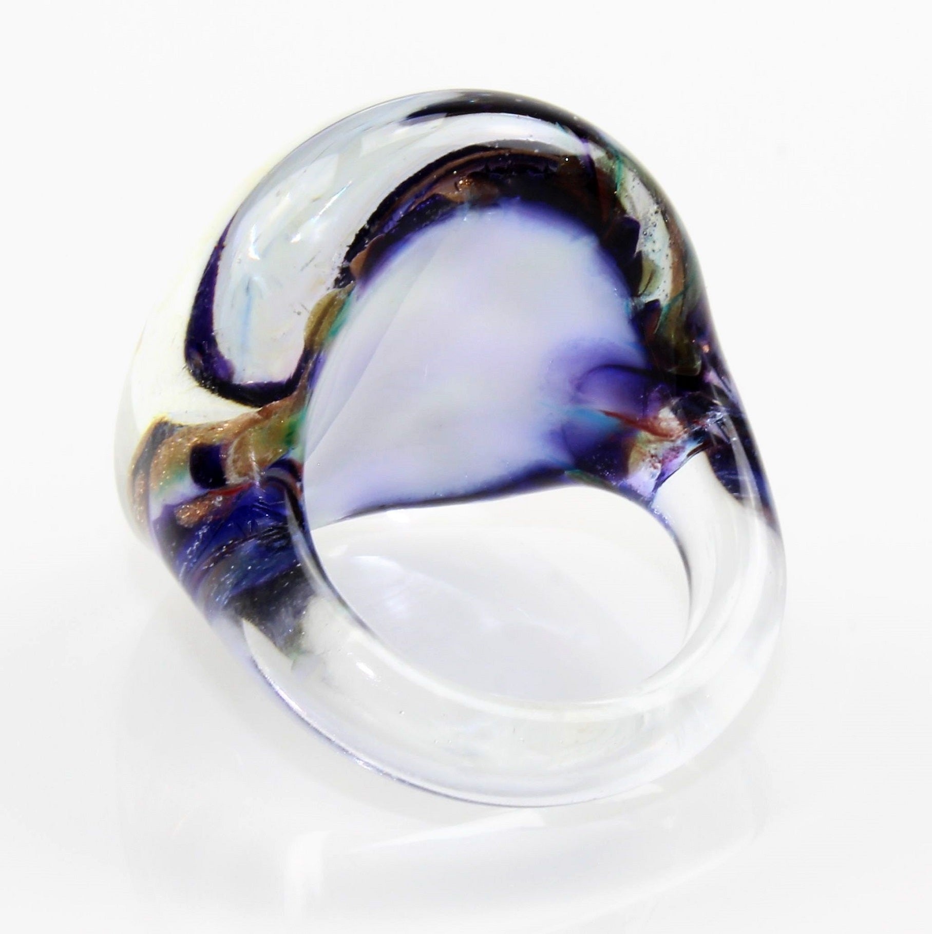 Madame" ring violet blue marbled