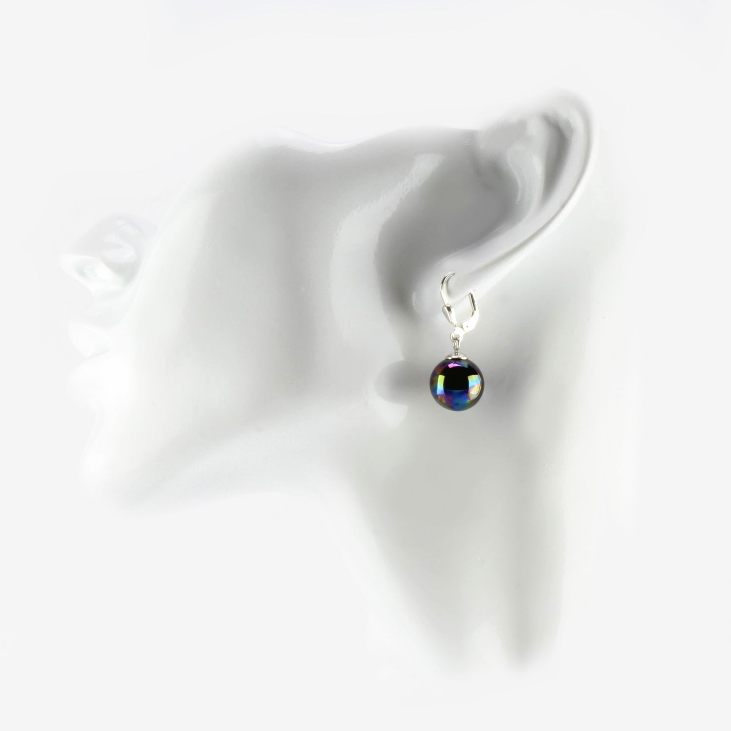 Boucles d'oreilles boule "Black Pearl