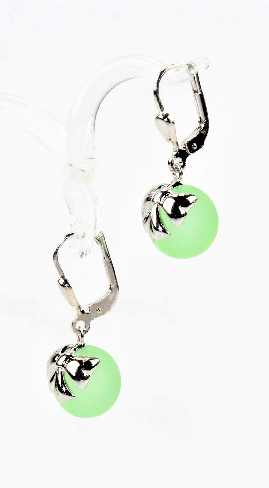 Orecchini a sfera con fiocco in argento, argento 925/000 rodiato