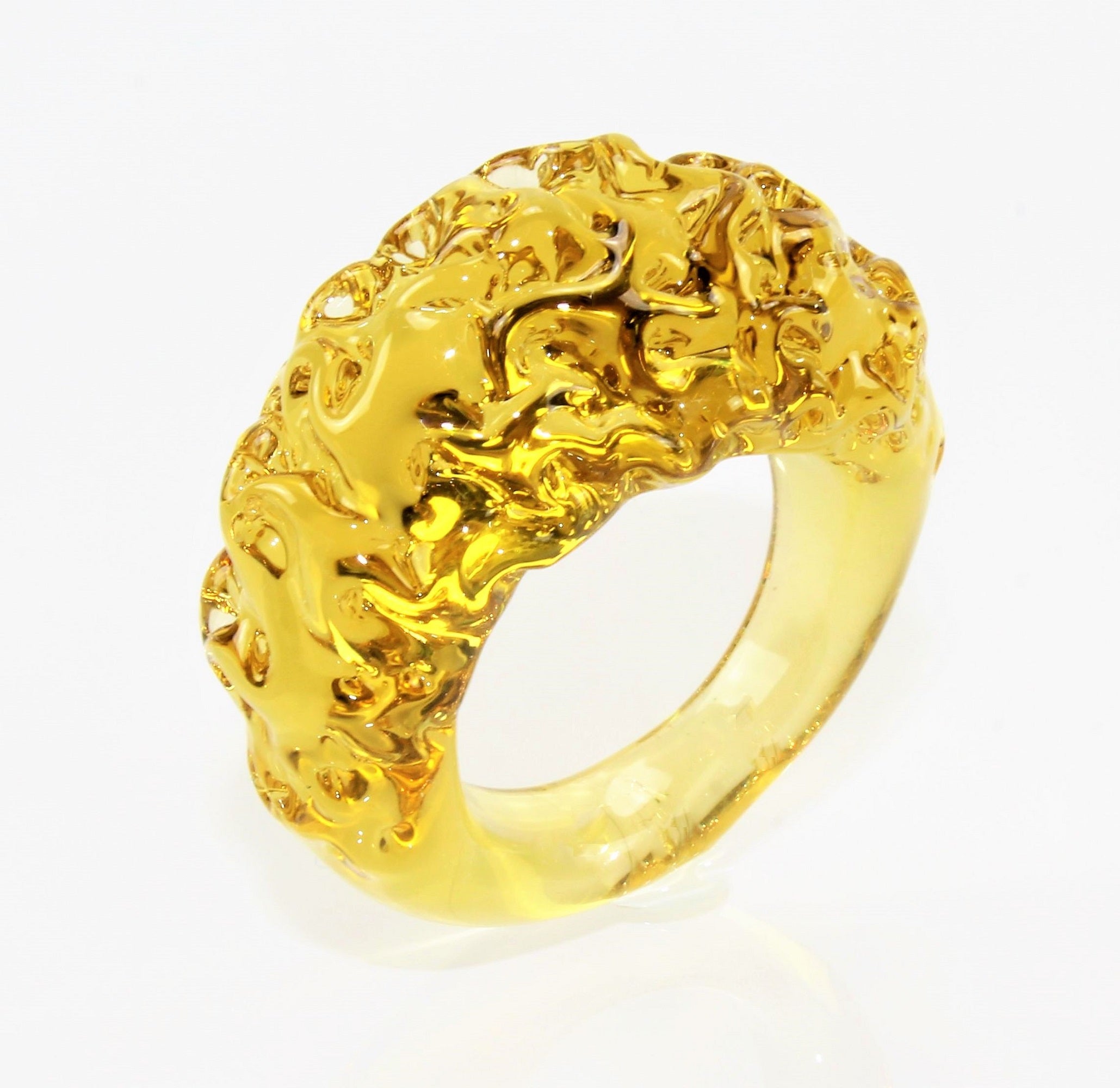 Ring "mountain and valley",Citrin-Bernstein, Borosilikatglas