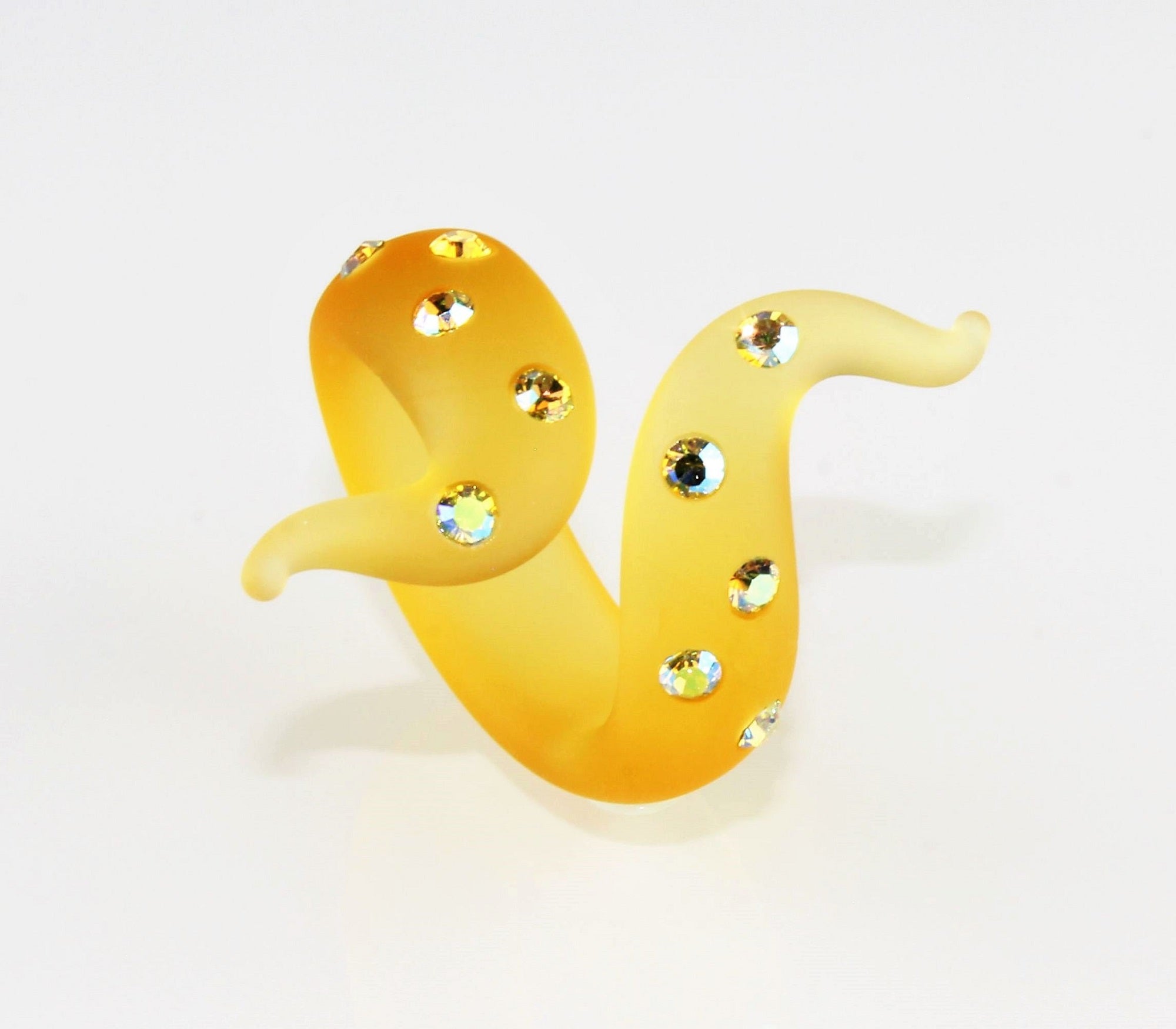 Bague spirale "Amelia" Sun ,sertie de pierres, mate