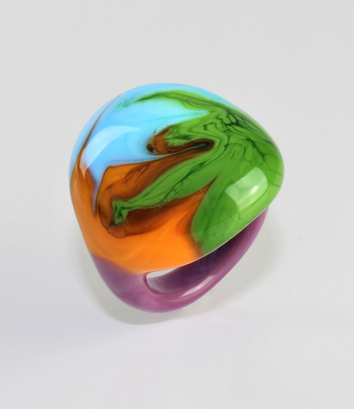 Anneau "Arizona" , verre borosilicaté, multicolore