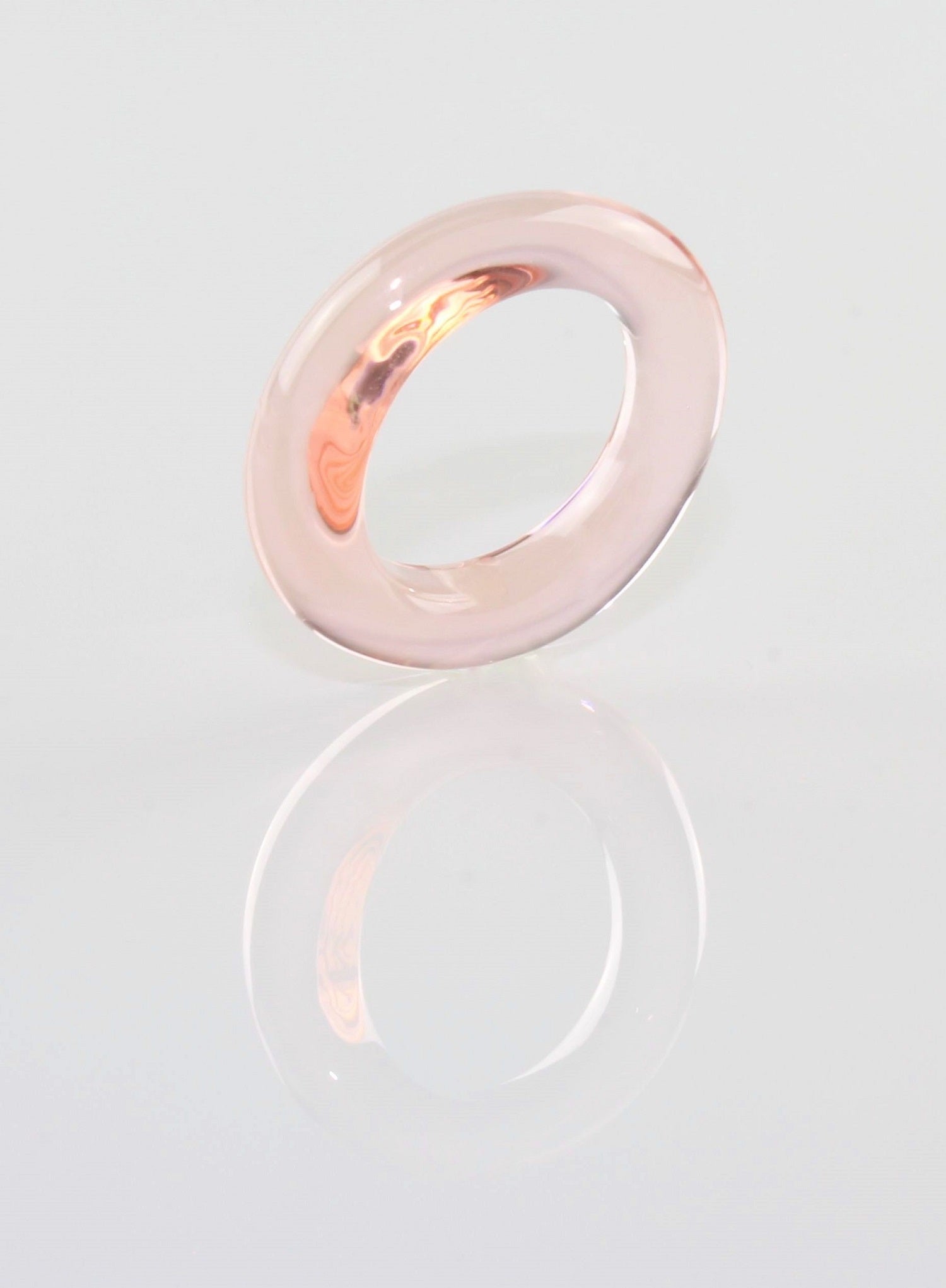 Ring "Loop" Borosilikatglas altrosa klar