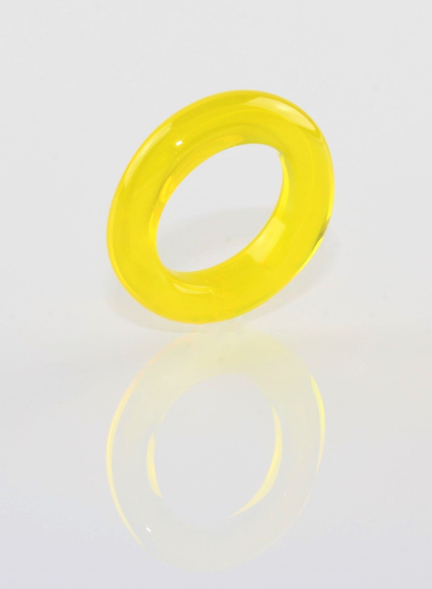 Ring "Loop" Borosilikatglas Zitrone klar