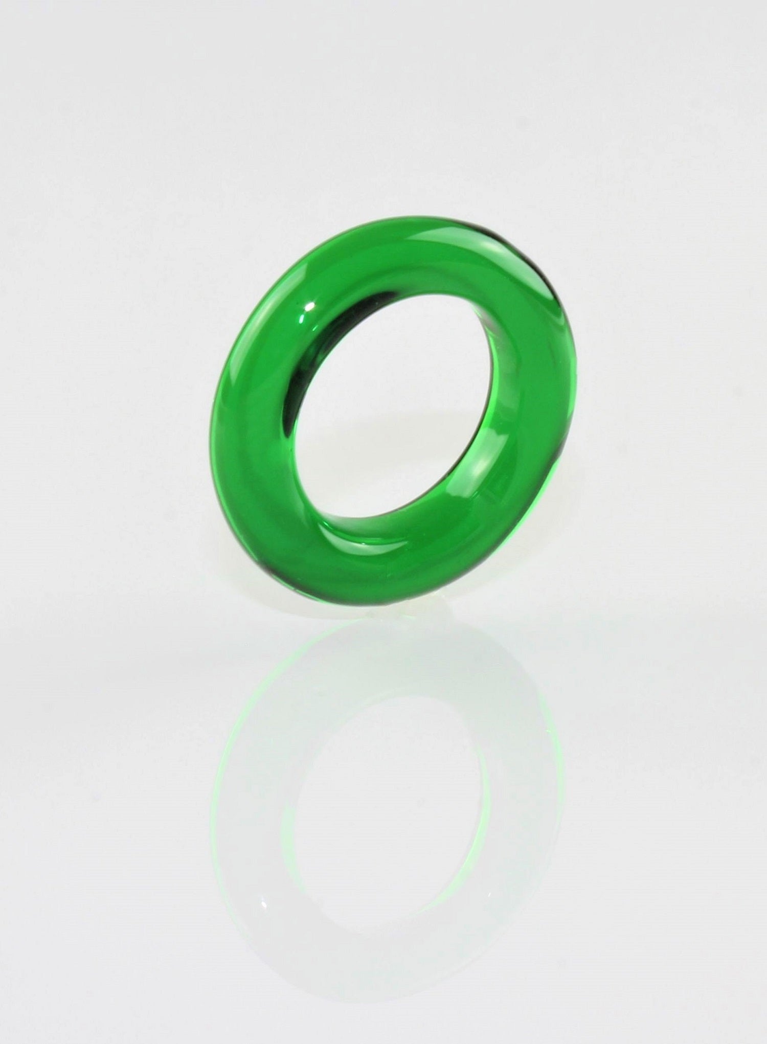 Anneau "Loop" verre borosilicaté vert pomme