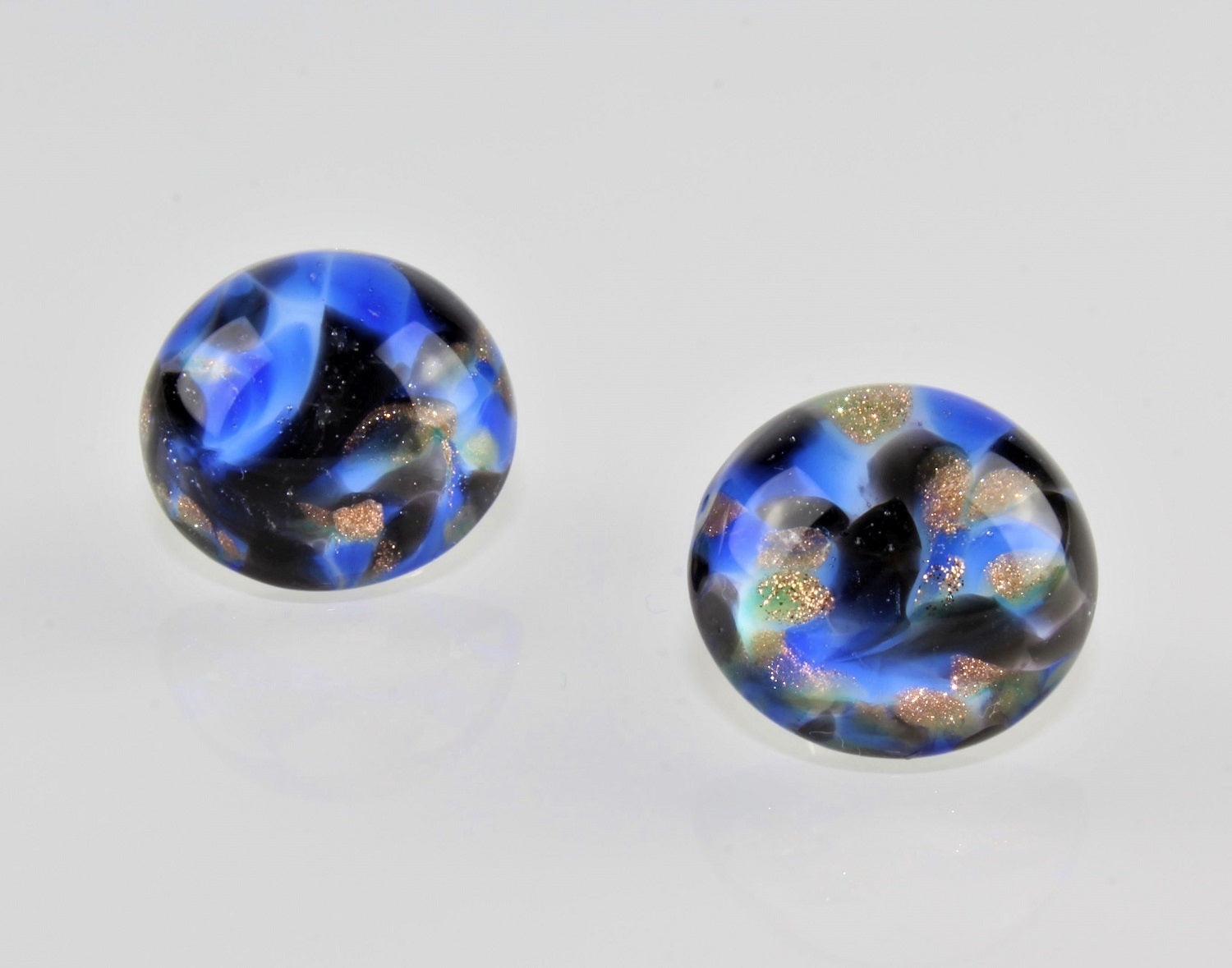 Ohrclips " Macy" , Borosilikat , farbig marmoriert , 925/000 Silber rhodniert