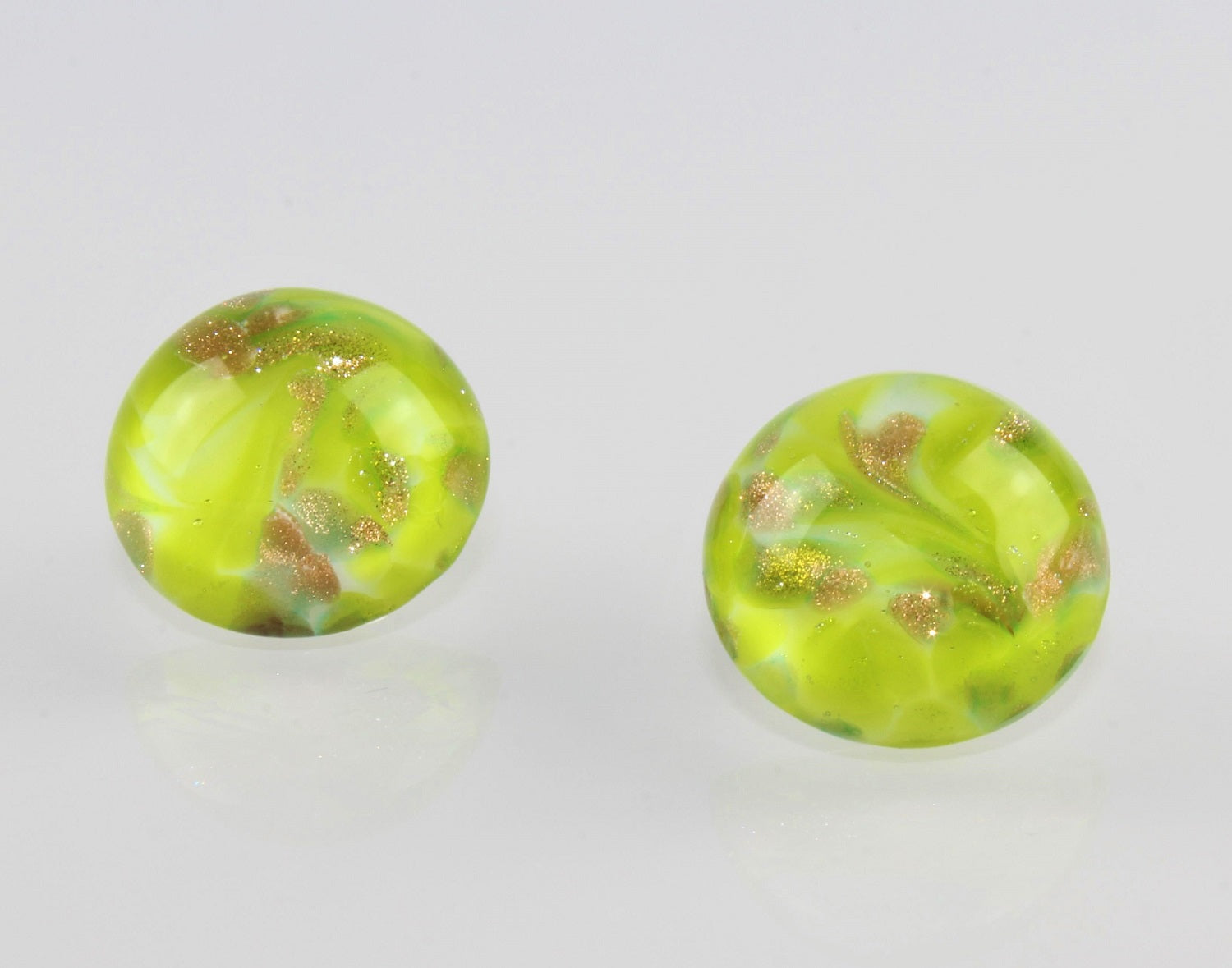Ohrclips " Macy" , Borosilikat , farbig marmoriert , 925/000 Silber rhodniert