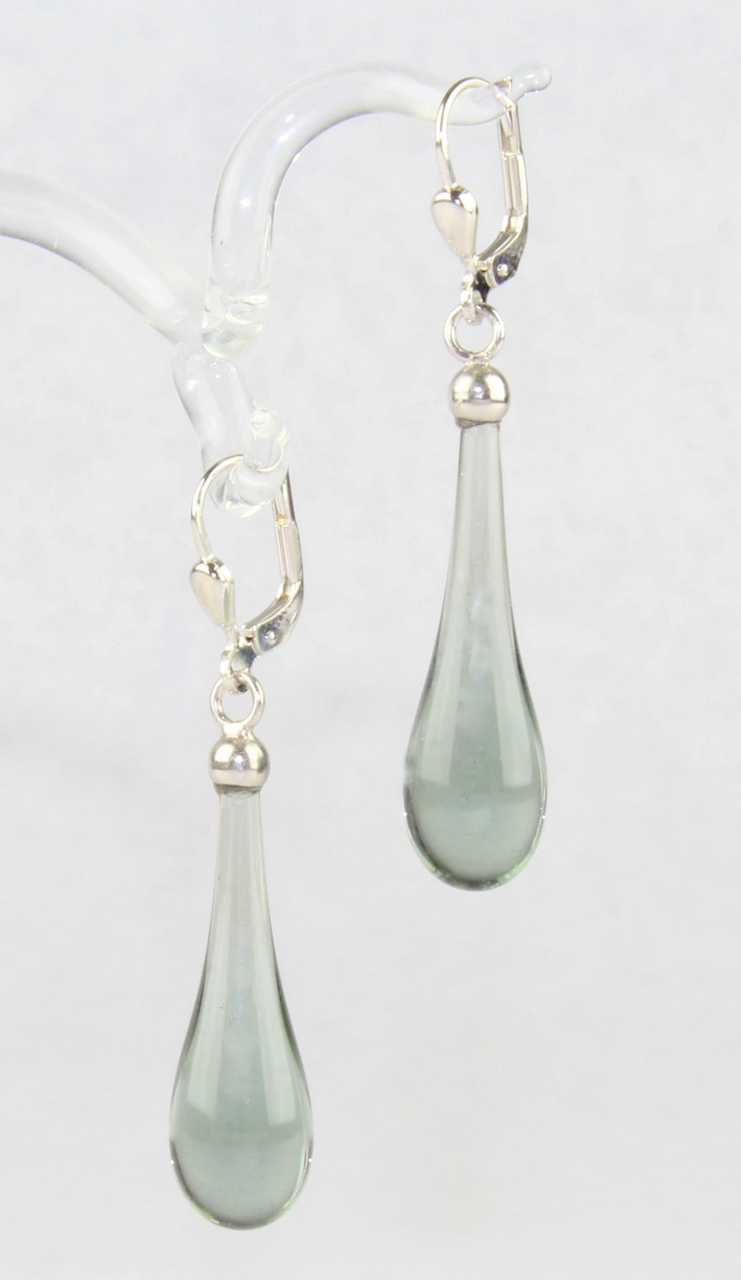 Boucles d'oreilles goutte colorée claire , argent 925/000 rhodié
