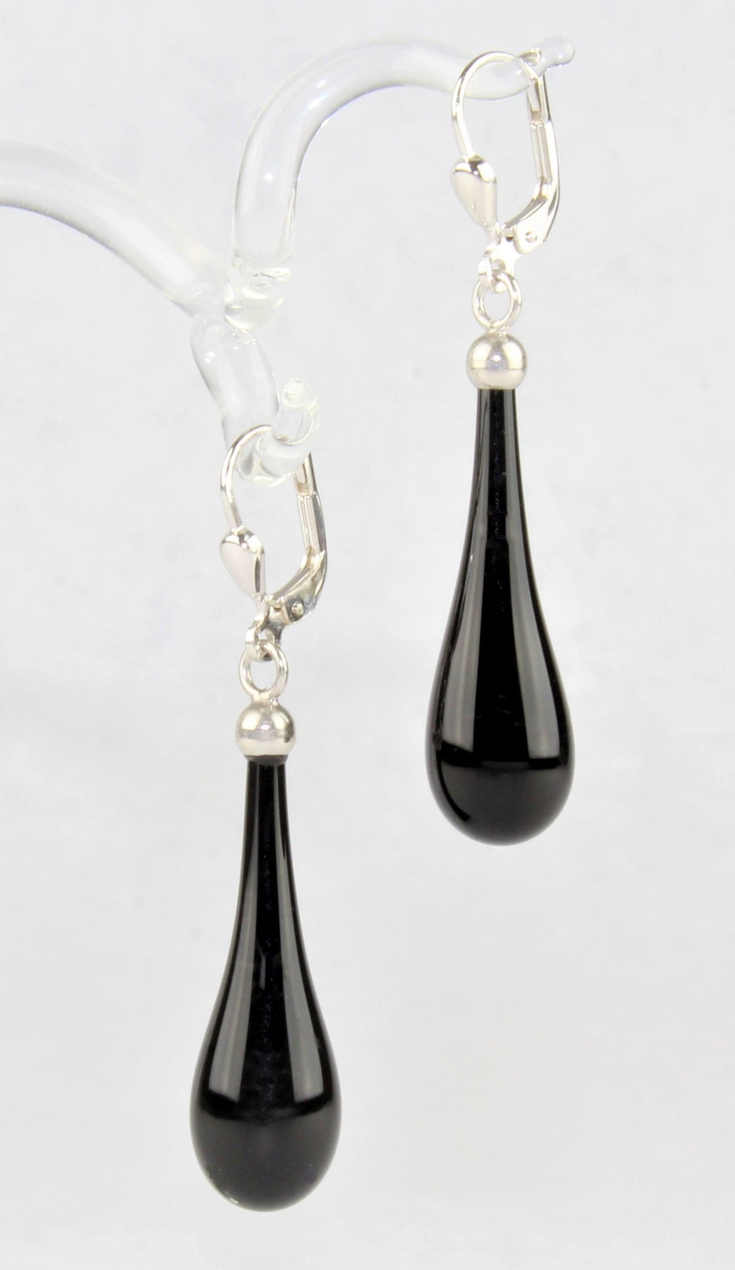 Boucles d'oreilles goutte colorée claire , argent 925/000 rhodié