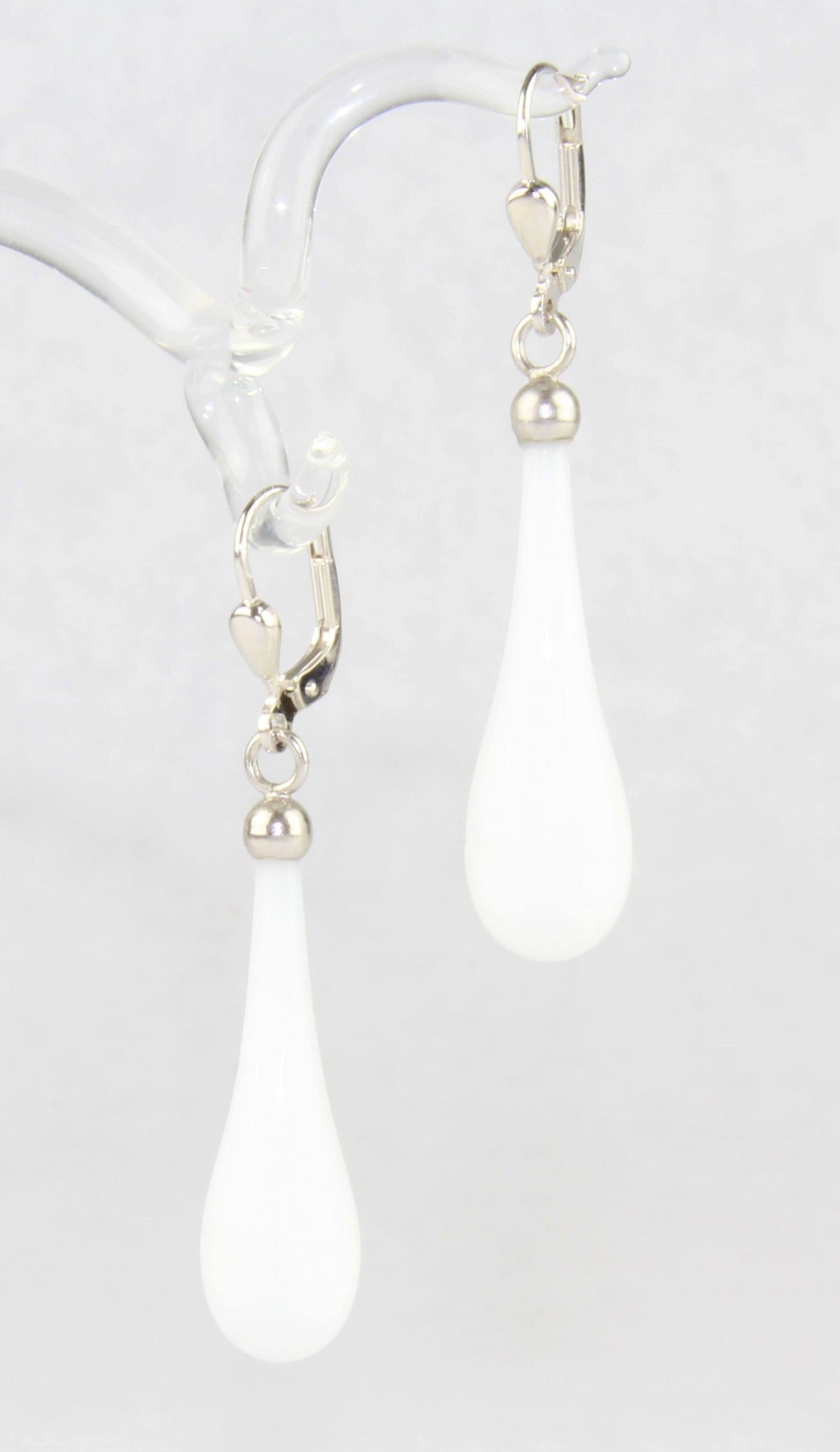 Boucles d'oreilles goutte colorée claire , argent 925/000 rhodié