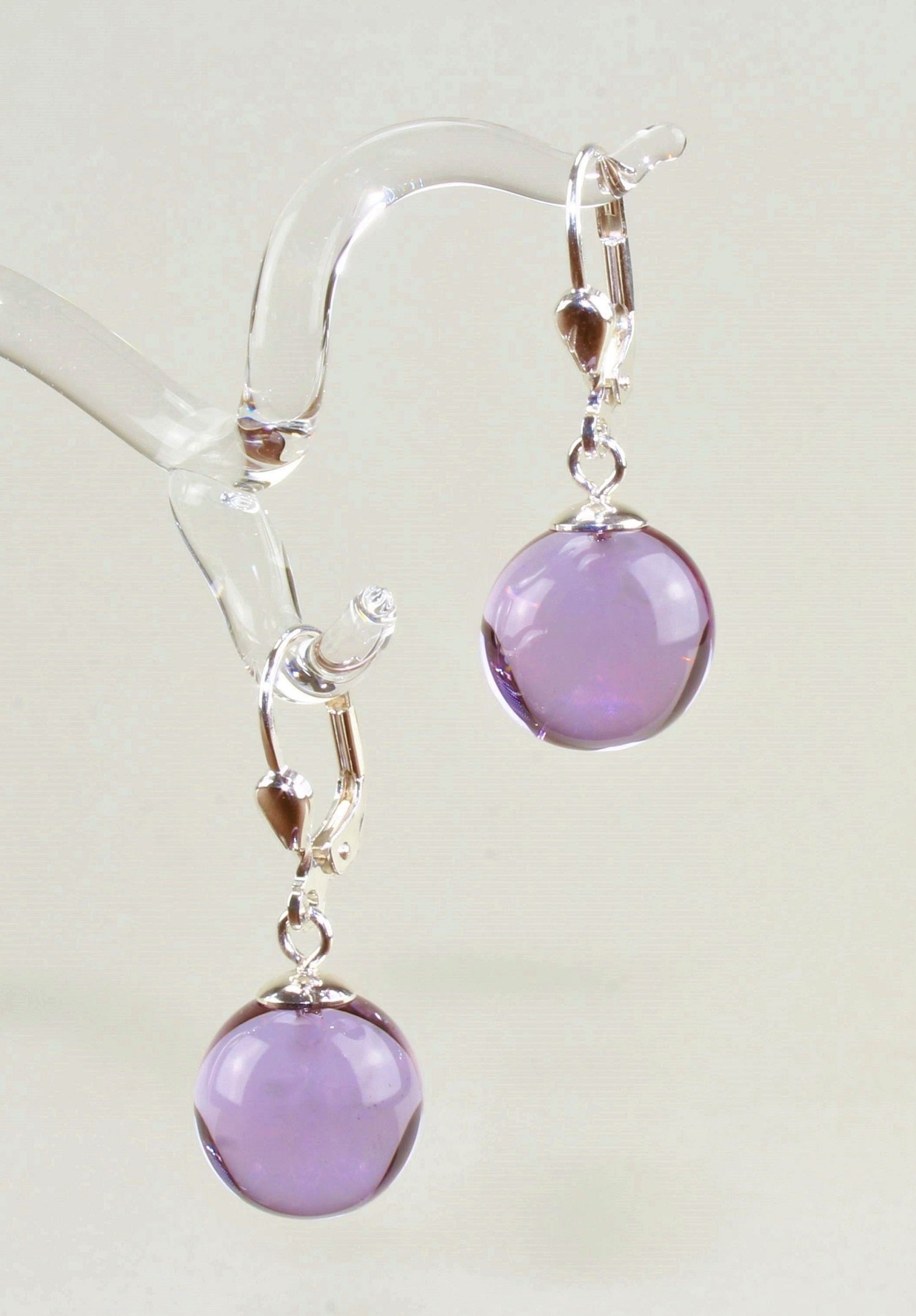 Boucles d'oreilles Boule colorée , argent 925/000 rhodié