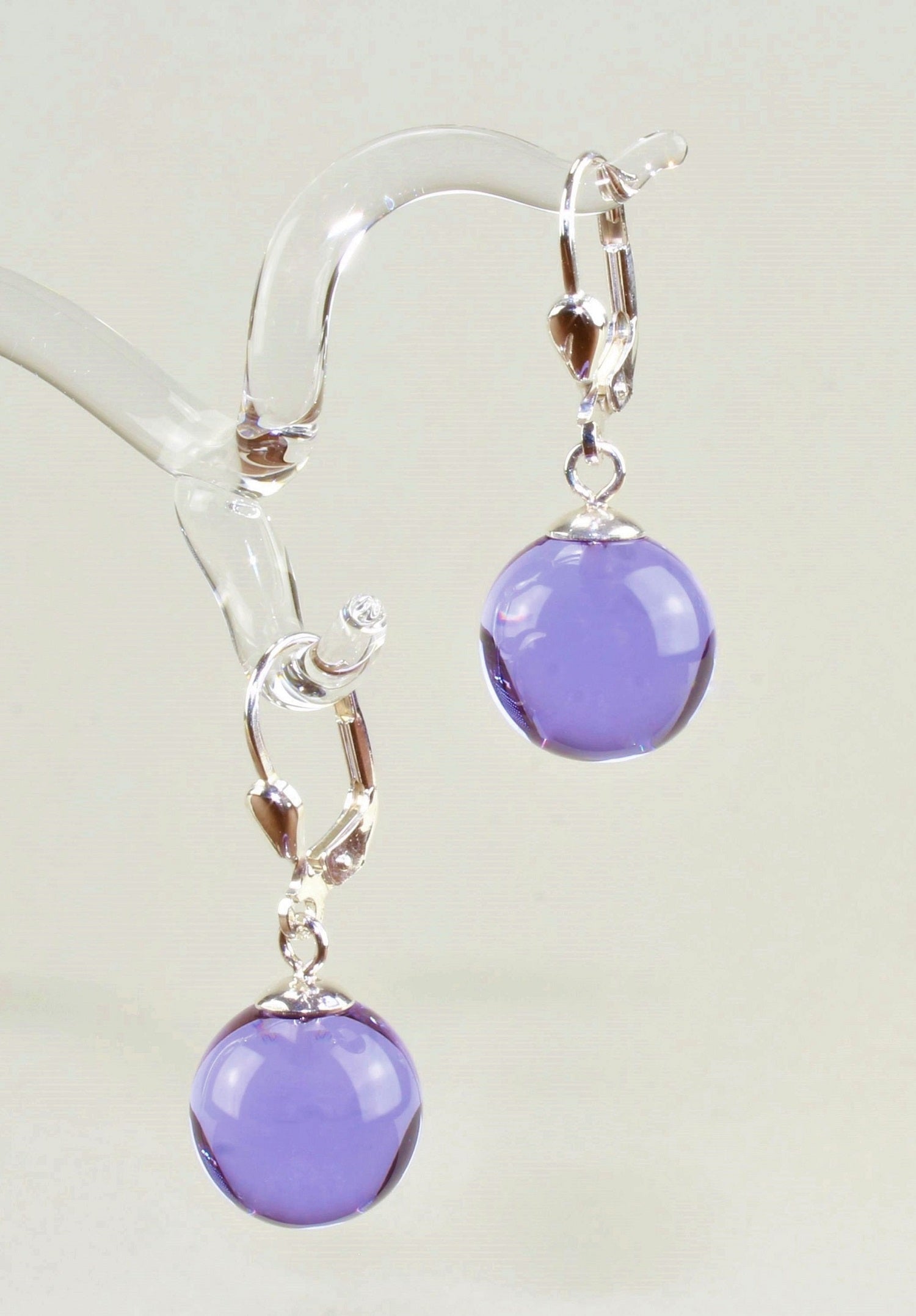 Boucles d'oreilles Boule colorée , argent 925/000 rhodié