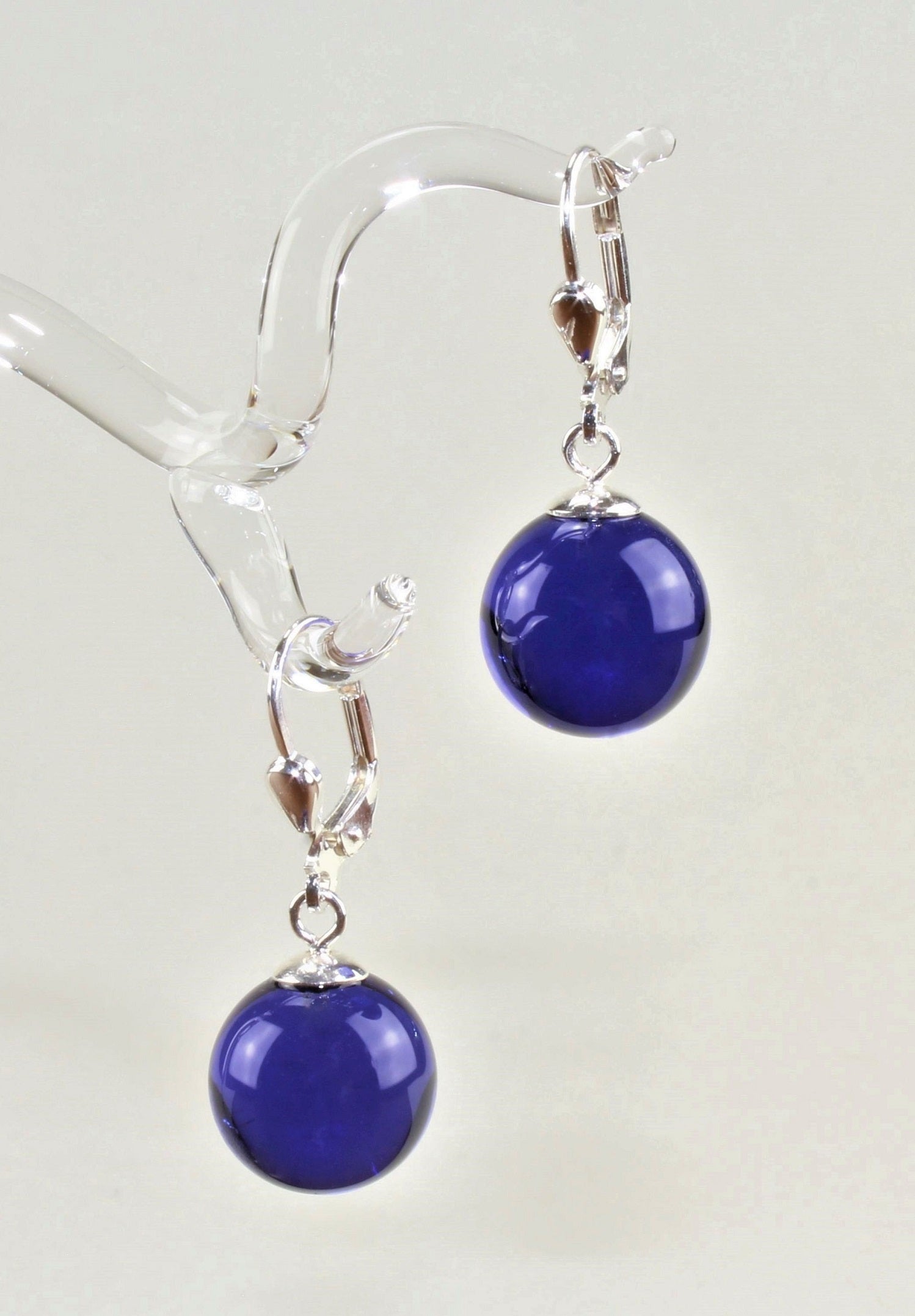 Boucles d'oreilles Boule colorée , argent 925/000 rhodié