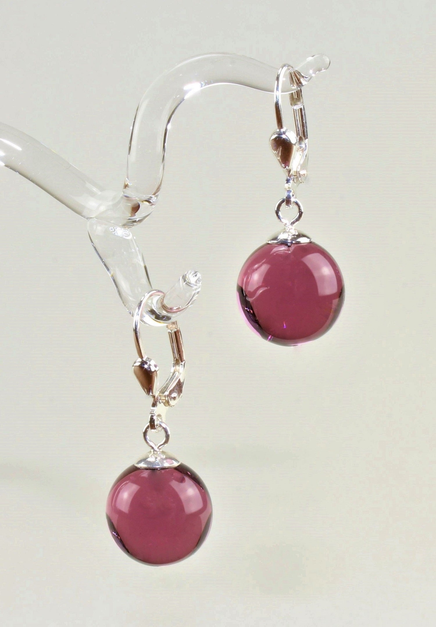 Boucles d'oreilles Boule colorée , argent 925/000 rhodié