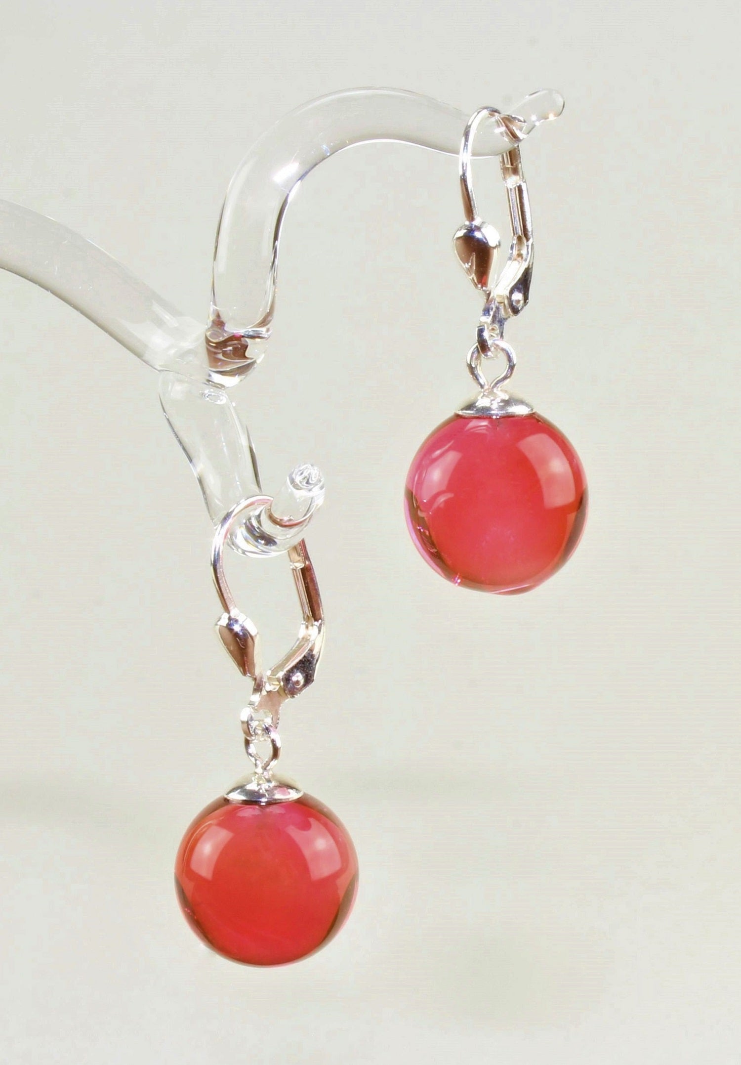 Boucles d'oreilles Boule colorée , argent 925/000 rhodié