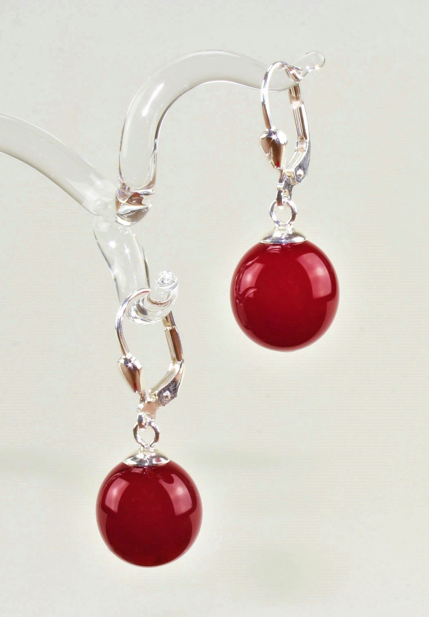 Boucles d'oreilles Boule colorée , argent 925/000 rhodié