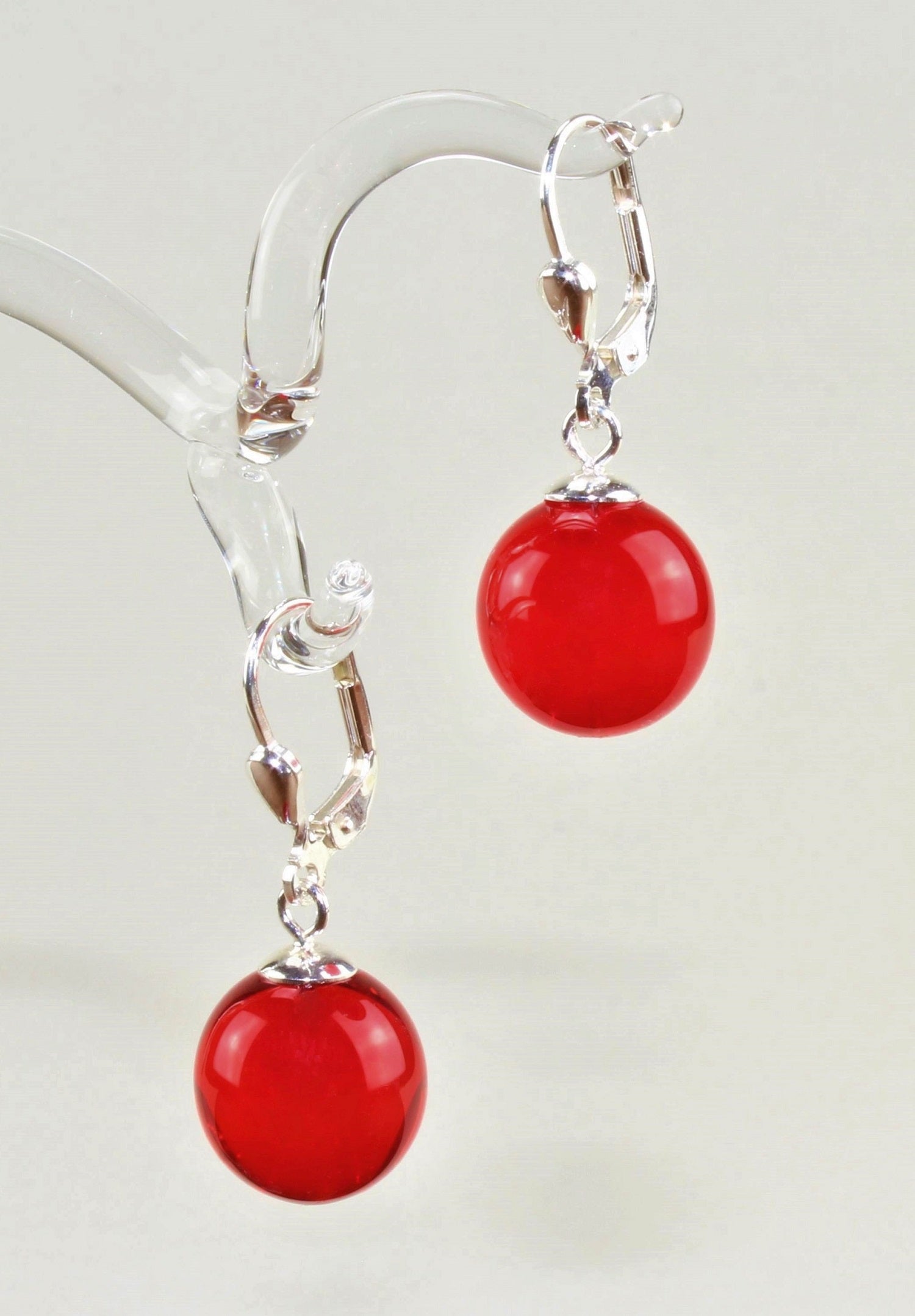 Boucles d'oreilles Boule colorée , argent 925/000 rhodié