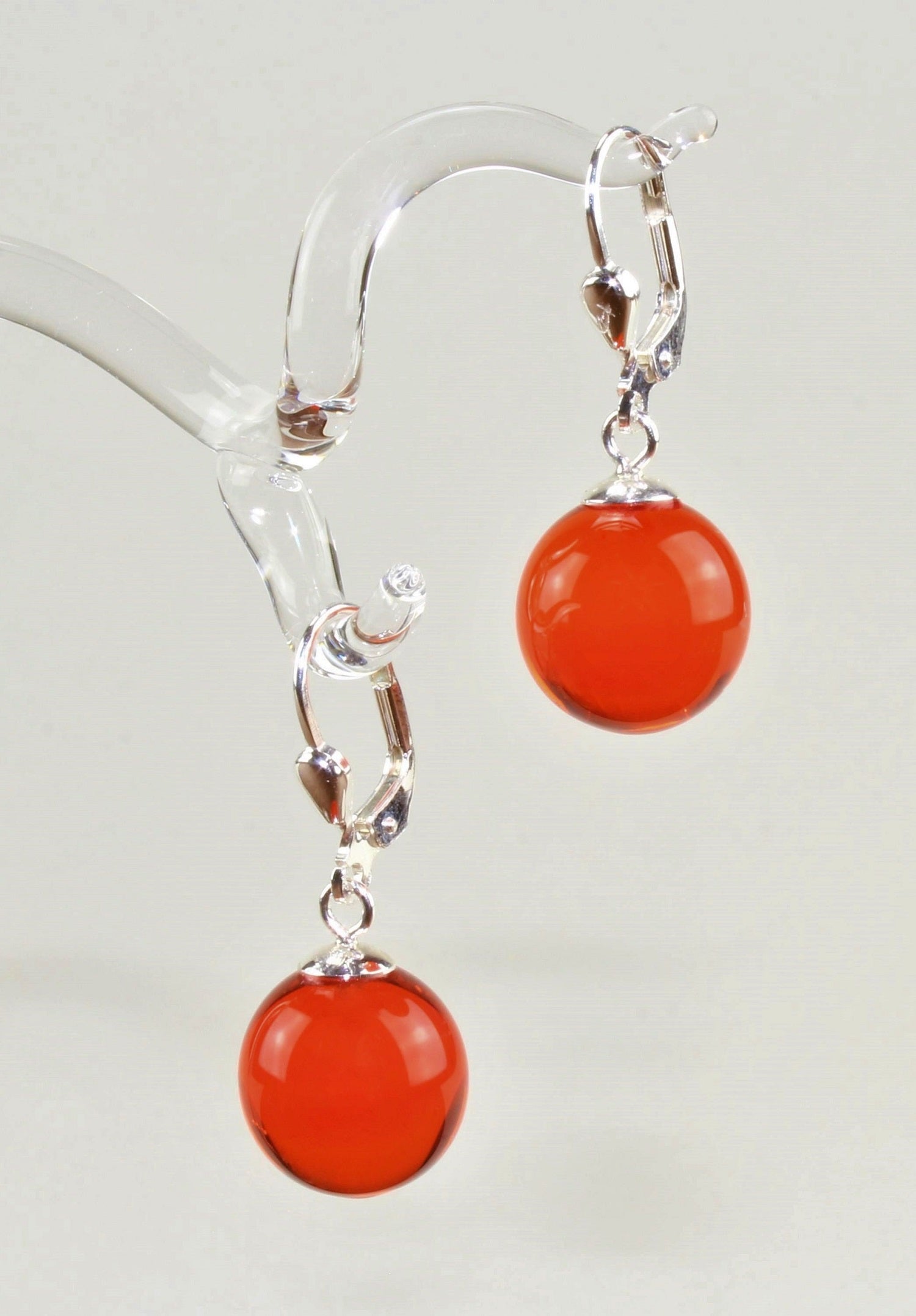 Boucles d'oreilles Boule colorée , argent 925/000 rhodié