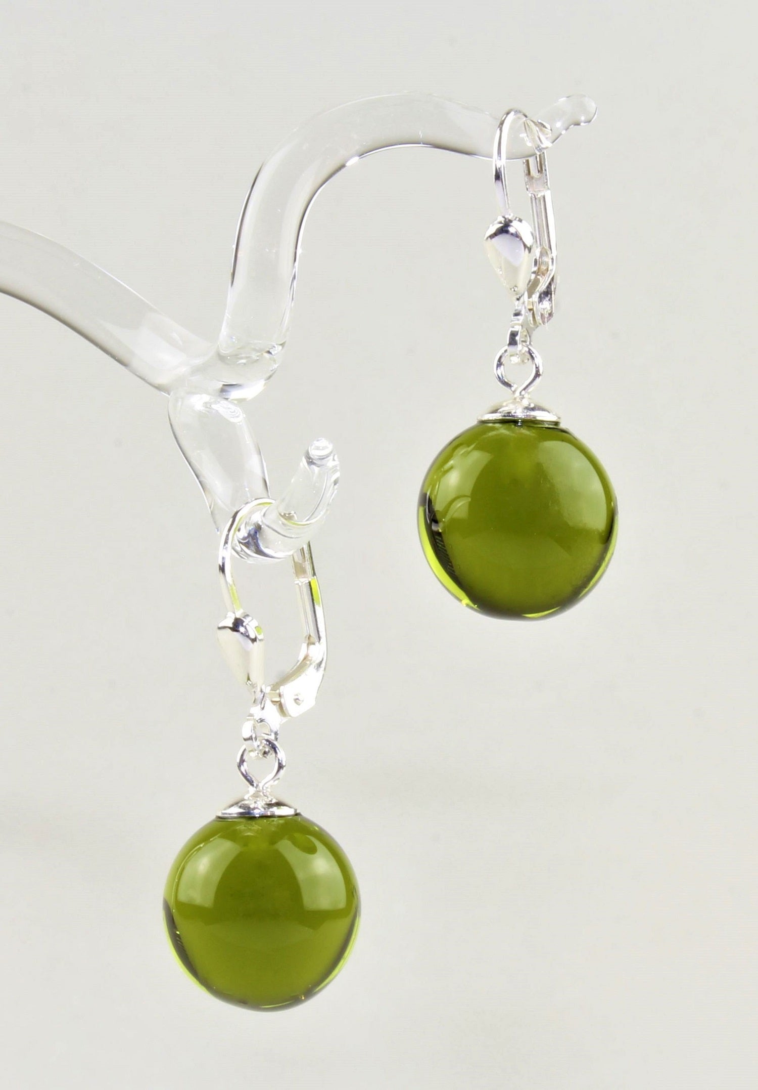 Boucles d'oreilles Boule colorée , argent 925/000 rhodié