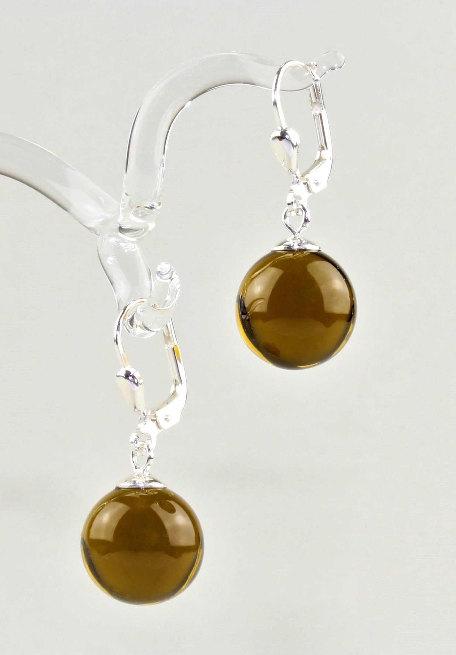 Boucles d'oreilles Boule colorée , argent 925/000 rhodié
