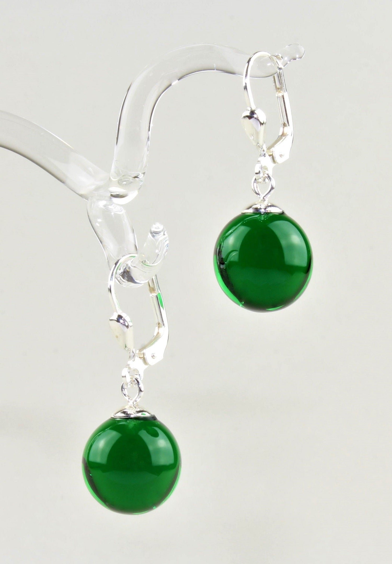 Boucles d'oreilles Boule colorée , argent 925/000 rhodié