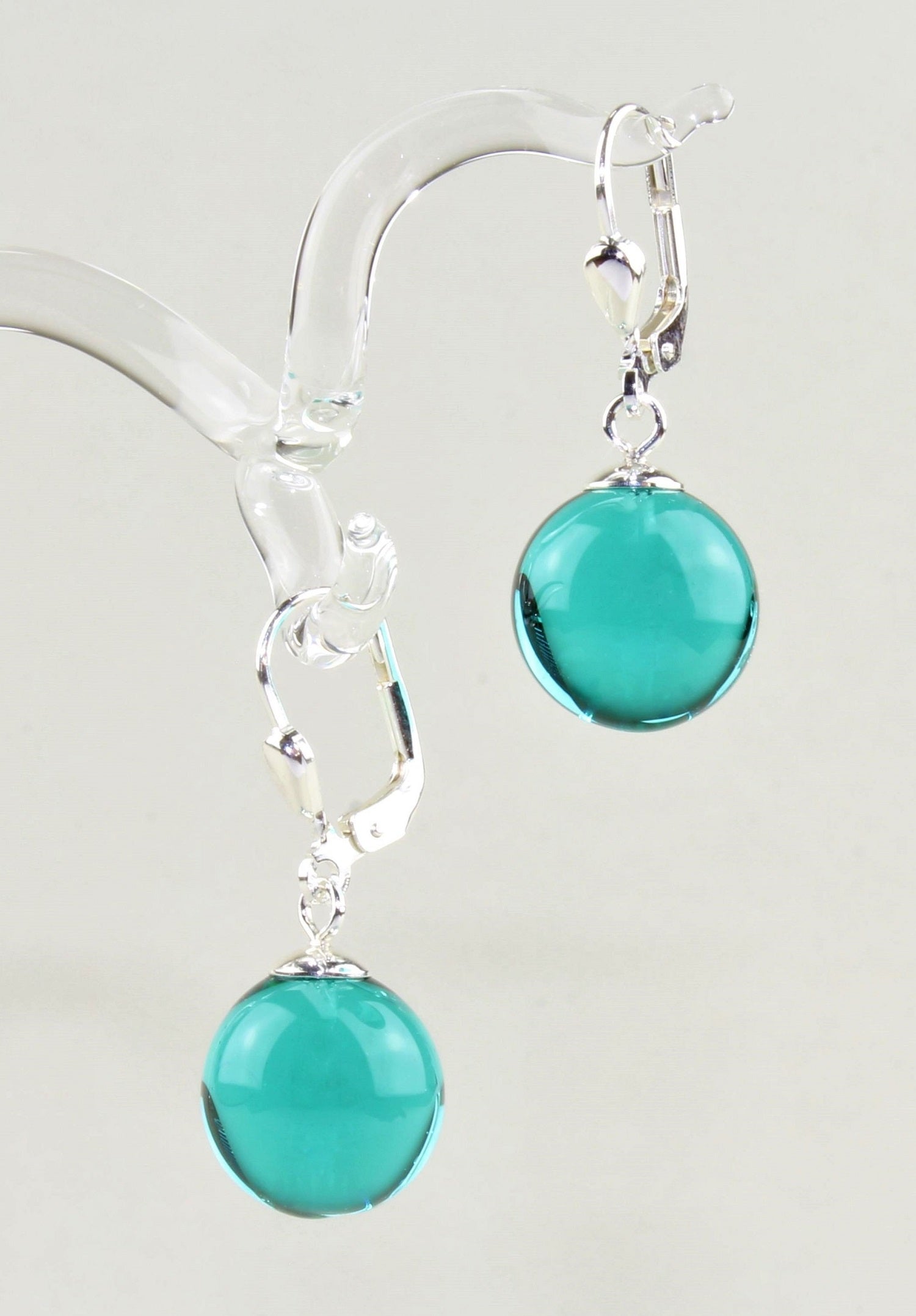 Boucles d'oreilles Boule colorée , argent 925/000 rhodié