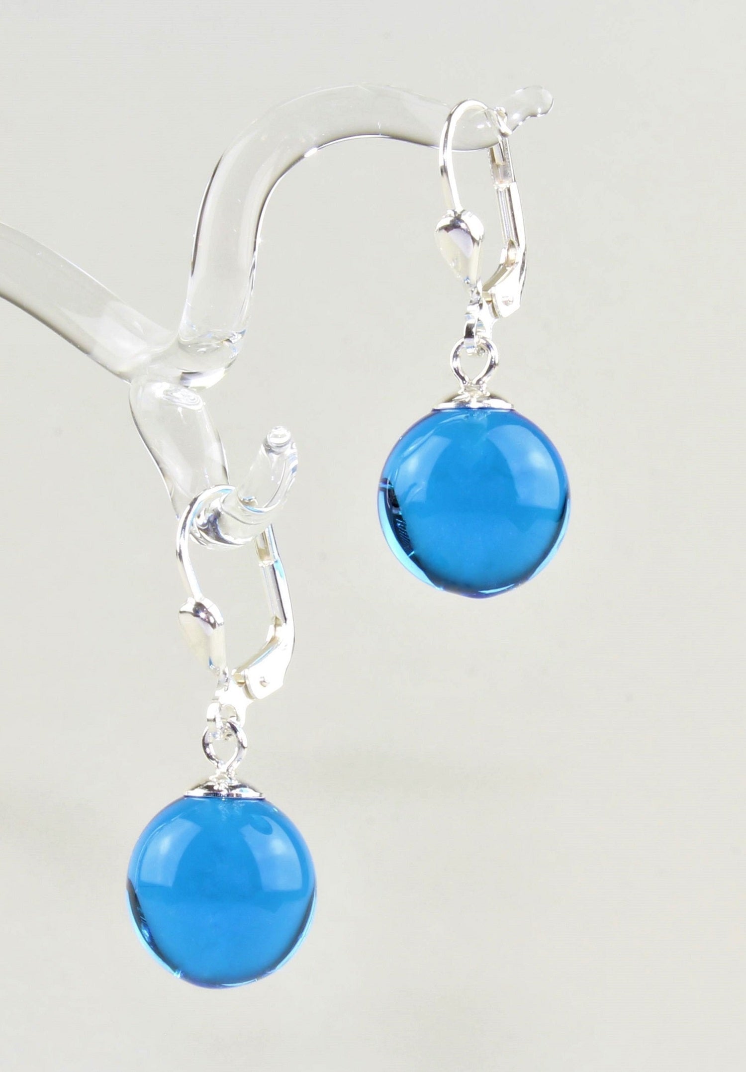 Boucles d'oreilles Boule colorée , argent 925/000 rhodié