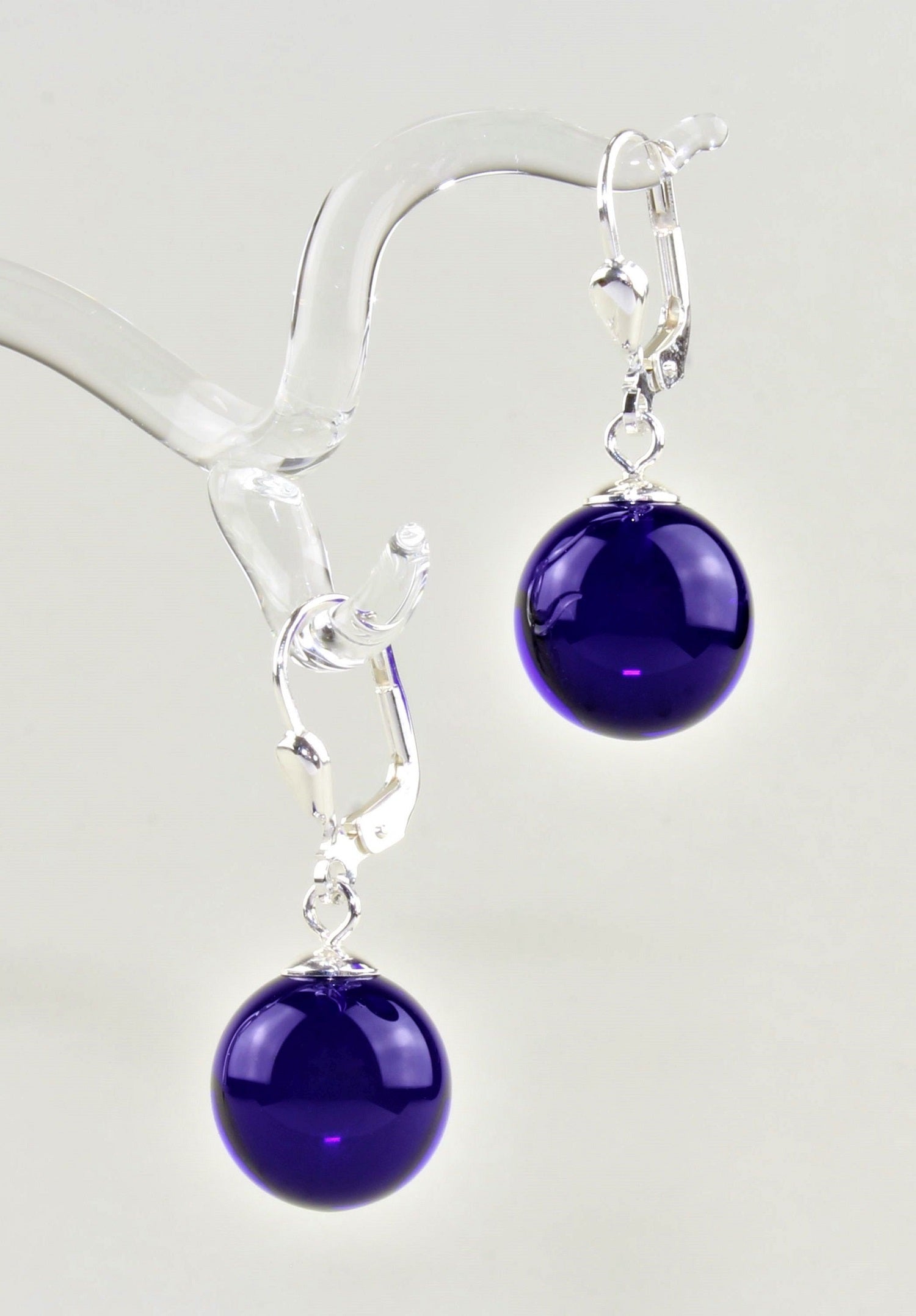 Boucles d'oreilles Boule colorée , argent 925/000 rhodié