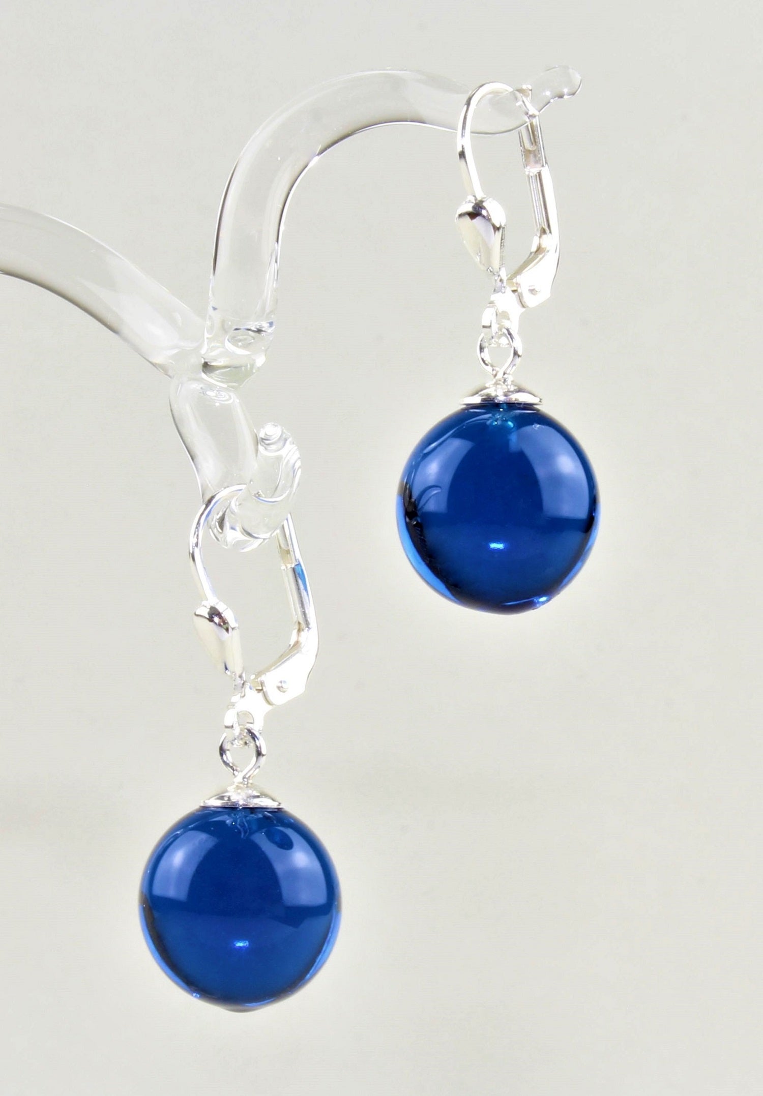 Boucles d'oreilles Boule colorée , argent 925/000 rhodié