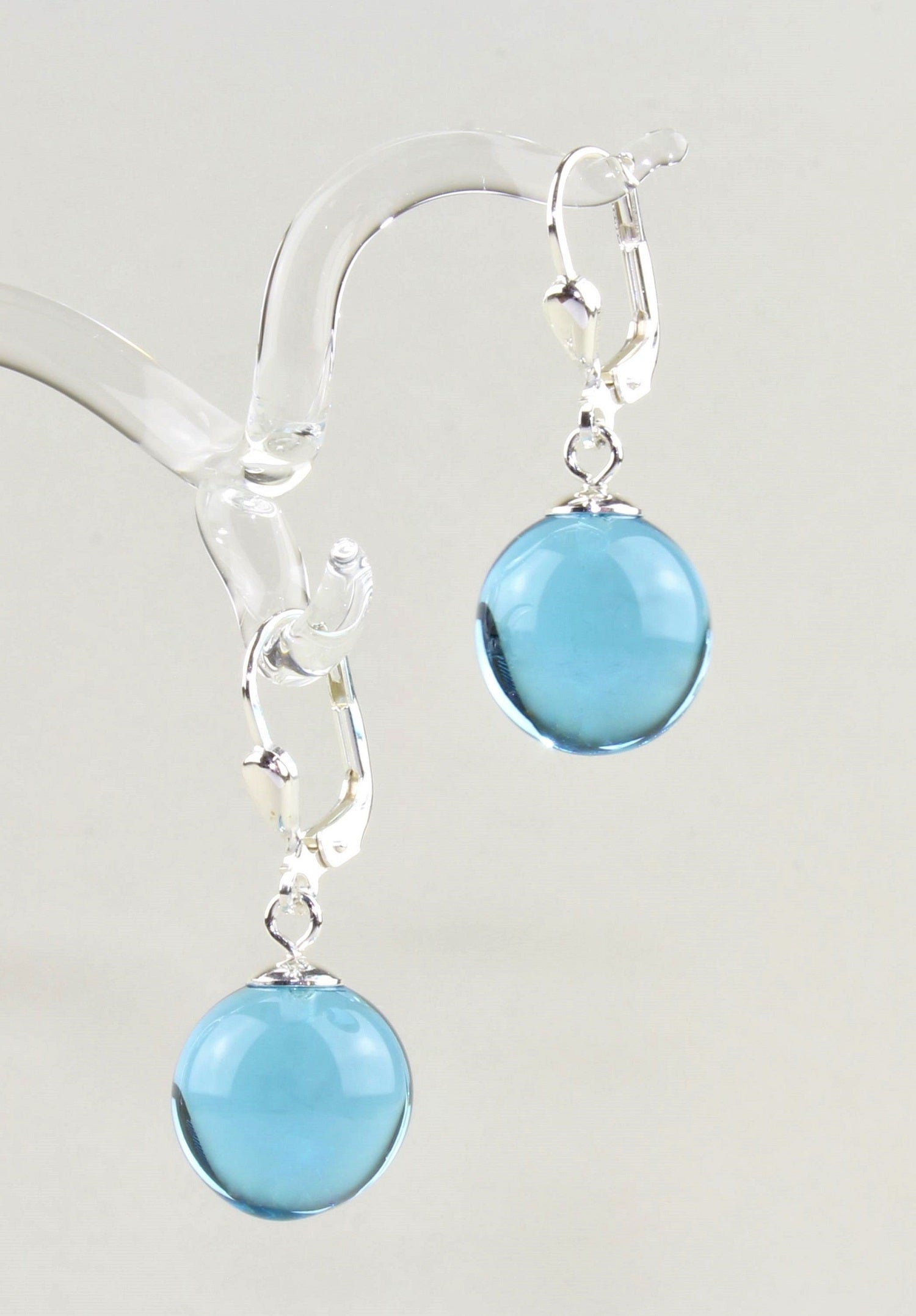 Boucles d'oreilles Boule colorée , argent 925/000 rhodié